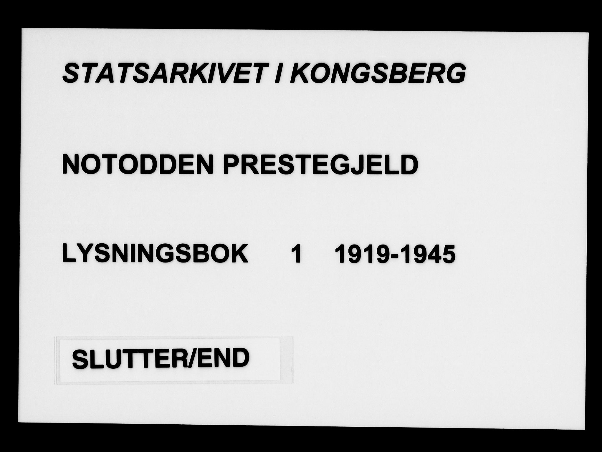 Notodden kirkebøker, SAKO/A-290/H/Ha/L0001: Lysningsprotokoll nr. 1, 1919-1945