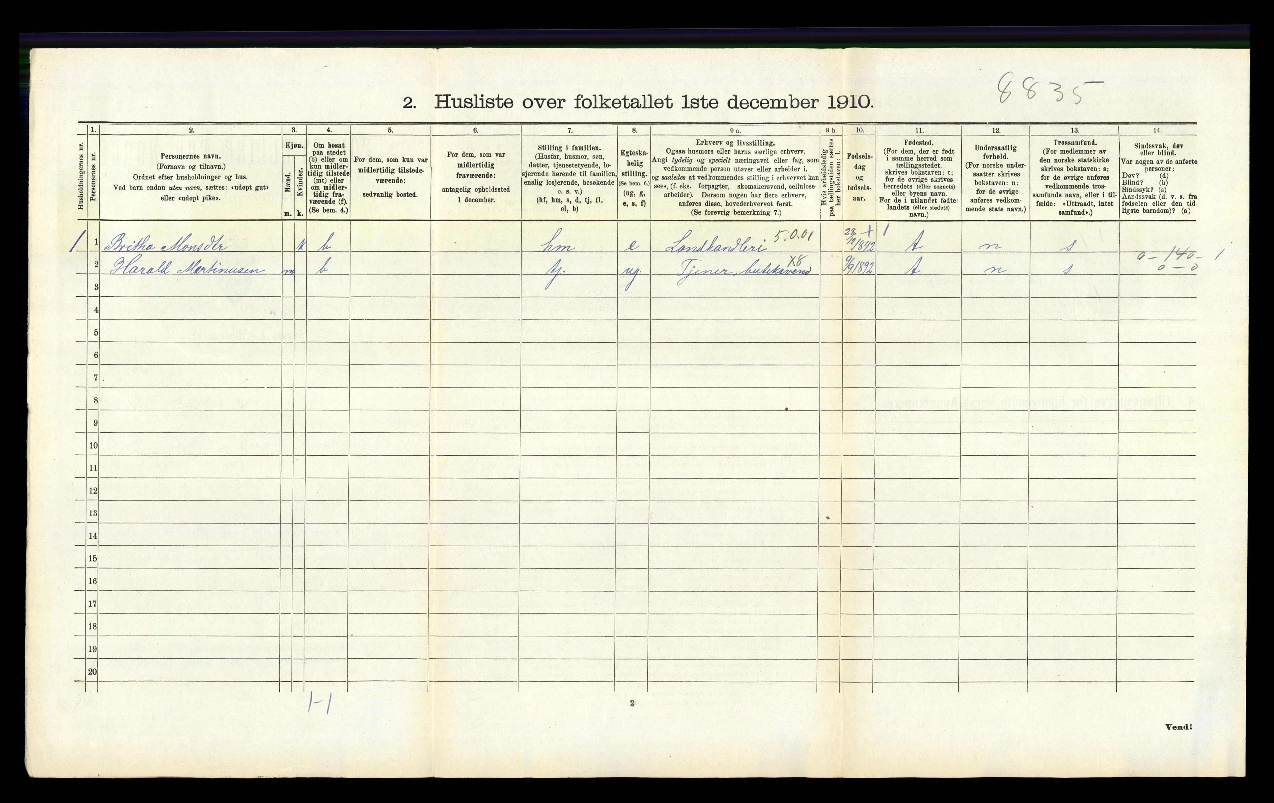 RA, Folketelling 1910 for 1254 Hamre herred, 1910, s. 207