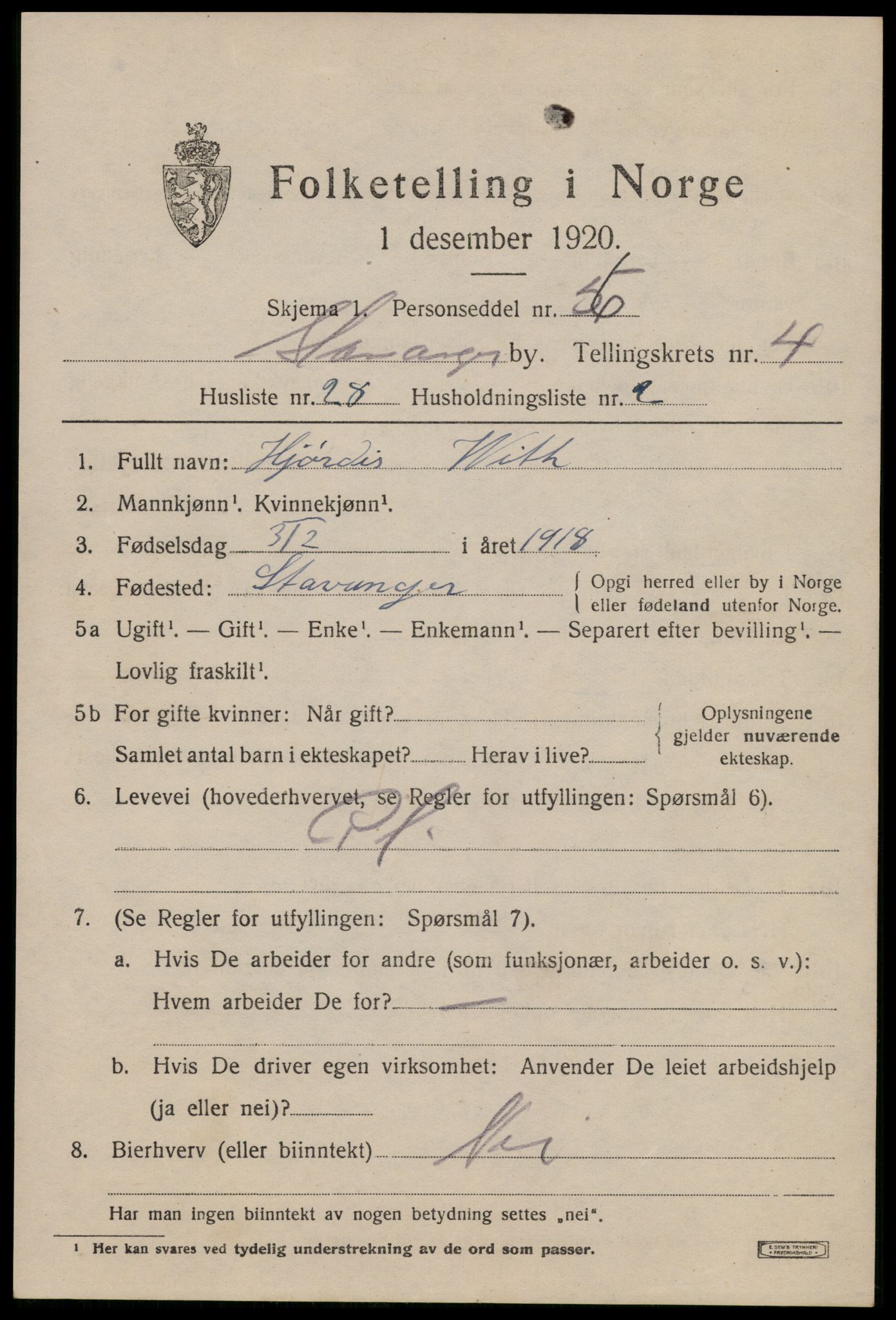 SAST, Folketelling 1920 for 1103 Stavanger kjøpstad, 1920, s. 37702
