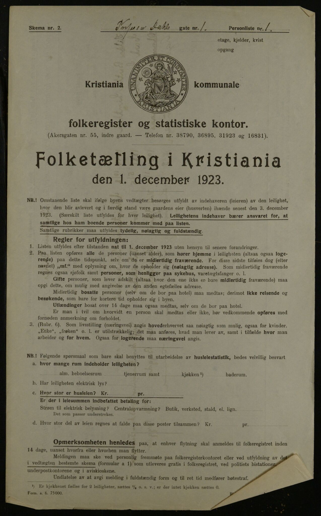 OBA, Kommunal folketelling 1.12.1923 for Kristiania, 1923, s. 90091