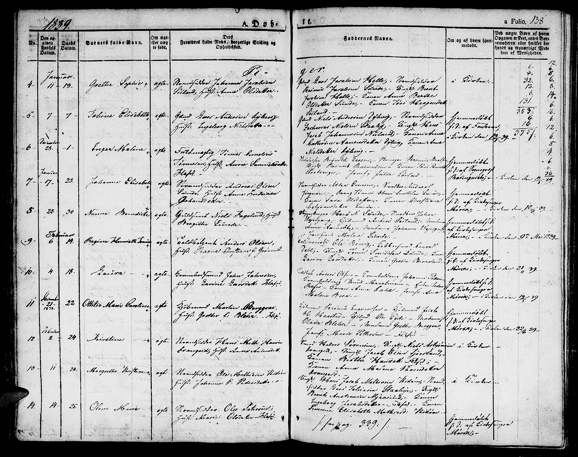 Flekkefjord sokneprestkontor, AV/SAK-1111-0012/F/Fb/Fbc/L0004: Klokkerbok nr. B 4, 1827-1846, s. 138