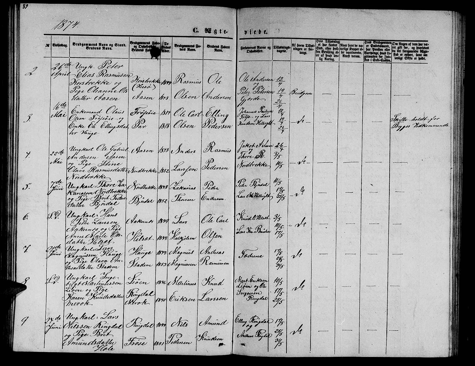 Ministerialprotokoller, klokkerbøker og fødselsregistre - Møre og Romsdal, AV/SAT-A-1454/517/L0229: Klokkerbok nr. 517C02, 1864-1879, s. 89