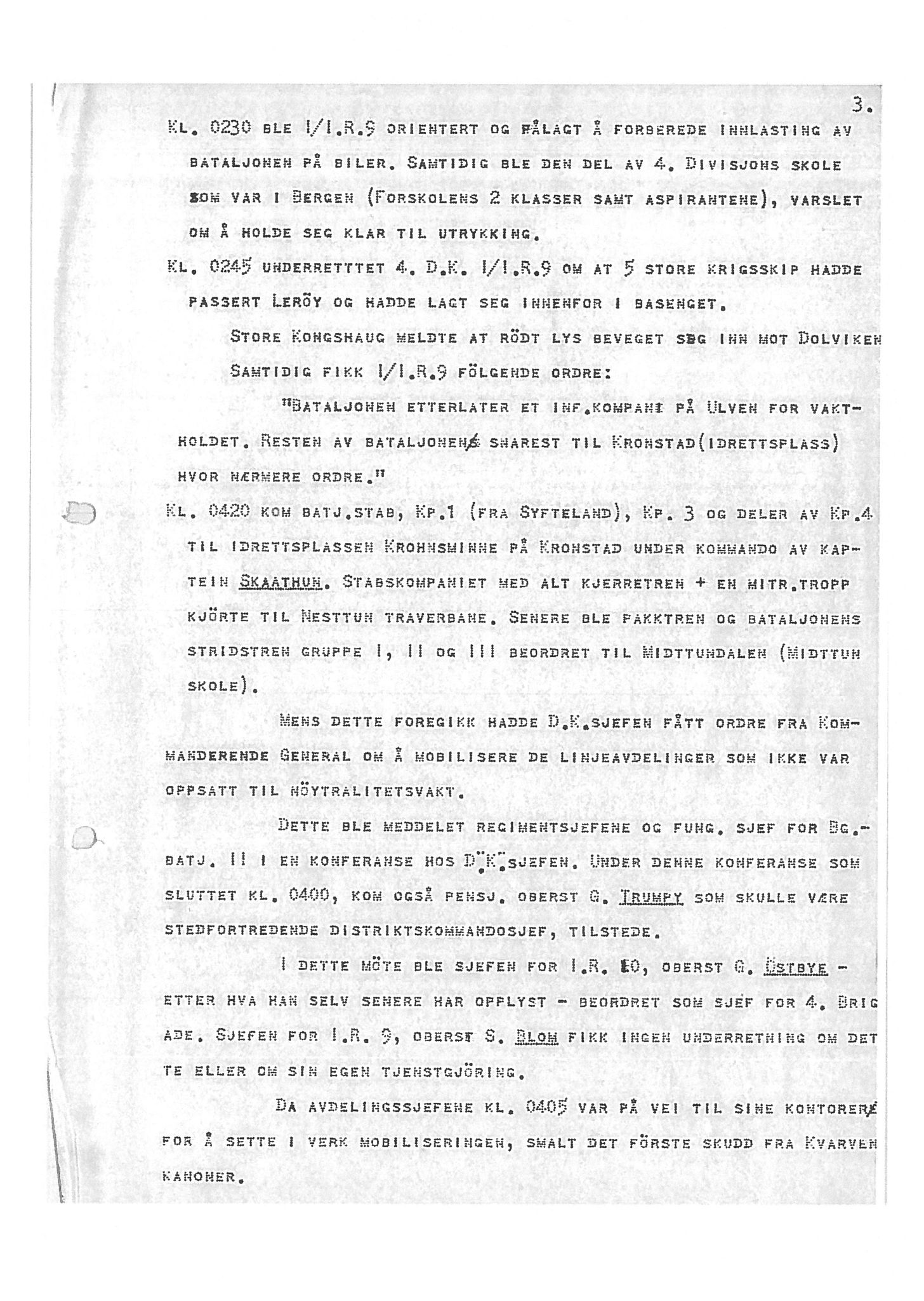 Oberst Sverre Blom - manuskript til krigshistorie, SAB/-/F/L0001: Manuskript "Krigens historie - operasjonene til lands på Vestlandet 1940" av oberst Sverre Blom, 1940, s. 3
