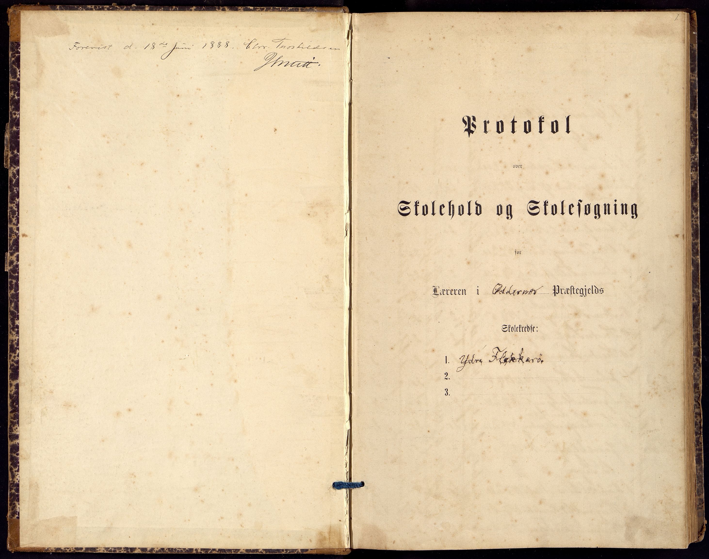 Oddernes kommune - Ytre Flekkerøy/Flekkerøy skolekrets, ARKSOR/1001OD553/H/L0004: Skoleprotokoll, 1886-1892