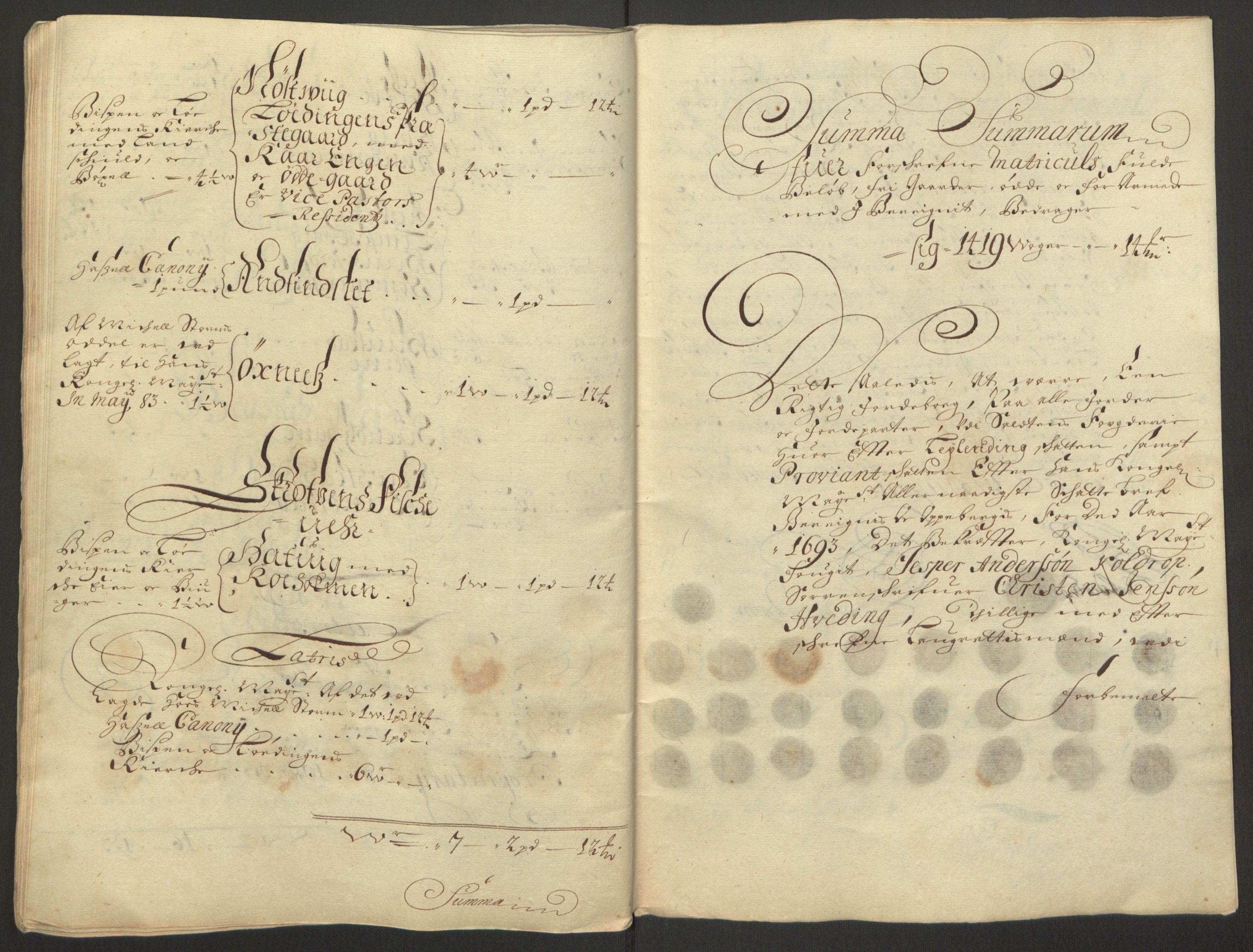Rentekammeret inntil 1814, Reviderte regnskaper, Fogderegnskap, RA/EA-4092/R66/L4577: Fogderegnskap Salten, 1691-1693, s. 290
