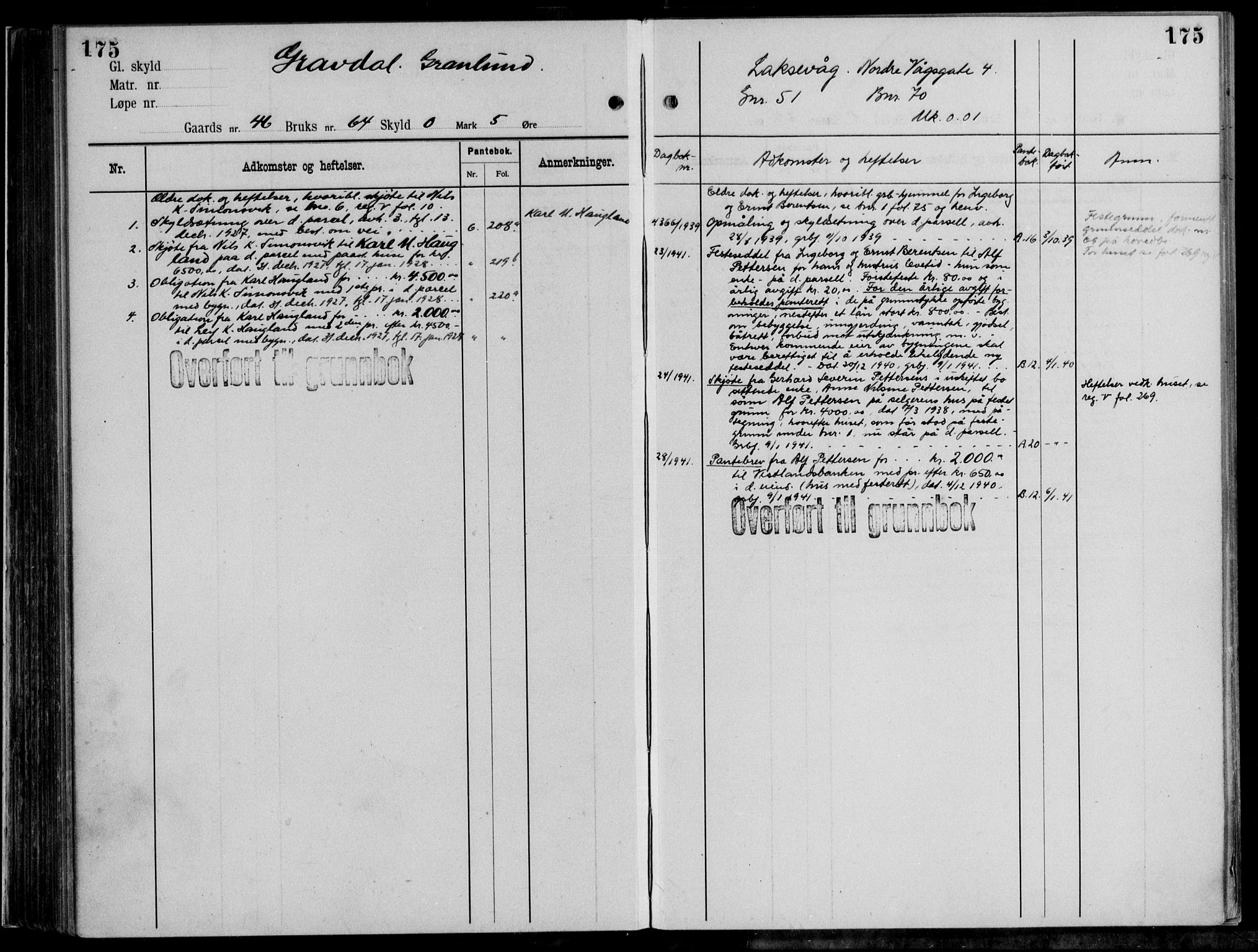 Midhordland sorenskriveri, AV/SAB-A-3001/1/G/Ga/Gab/L0111: Panteregister nr. II.A.b.111, s. 175