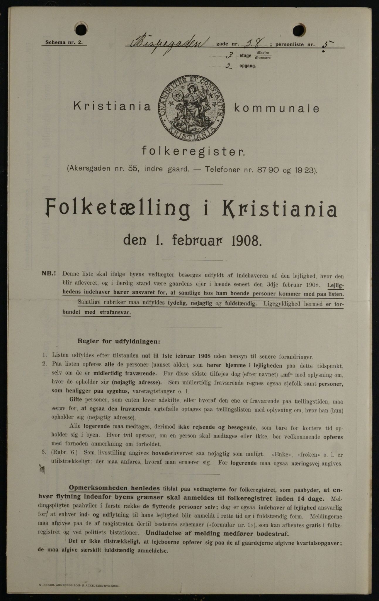 OBA, Kommunal folketelling 1.2.1908 for Kristiania kjøpstad, 1908, s. 5339