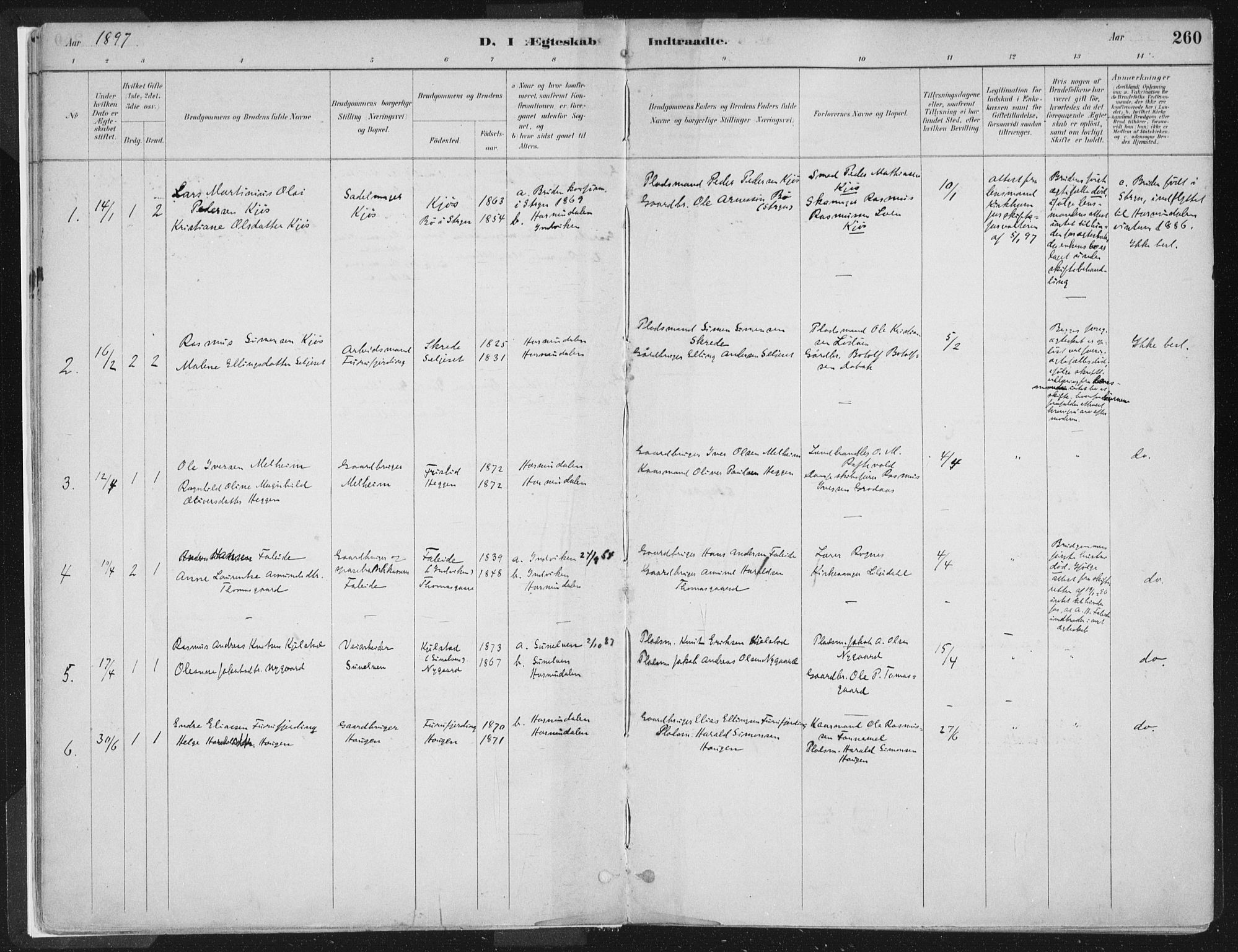 Hornindal sokneprestembete, SAB/A-82401/H/Haa/Haaa/L0003/0002: Ministerialbok nr. A 3B, 1885-1917, s. 260