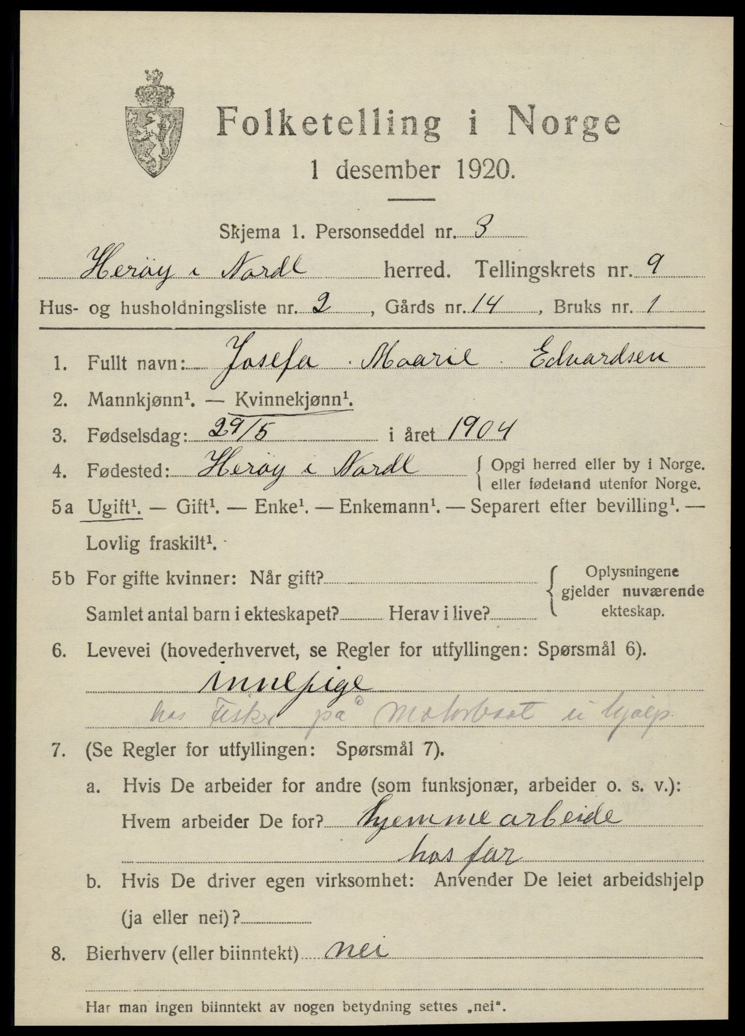 SAT, Folketelling 1920 for 1818 Herøy herred, 1920, s. 5398