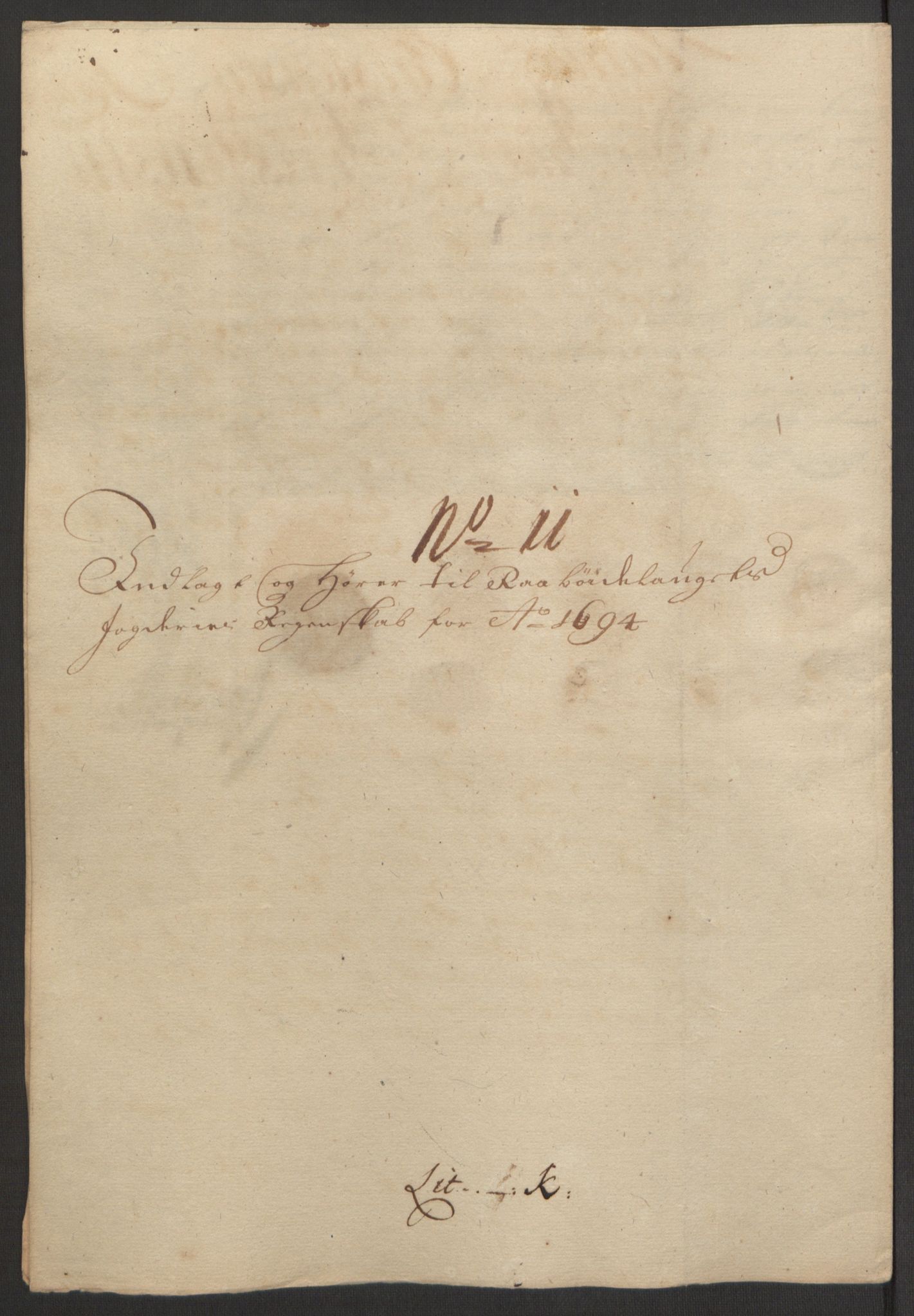 Rentekammeret inntil 1814, Reviderte regnskaper, Fogderegnskap, AV/RA-EA-4092/R40/L2444: Fogderegnskap Råbyggelag, 1693-1696, s. 190