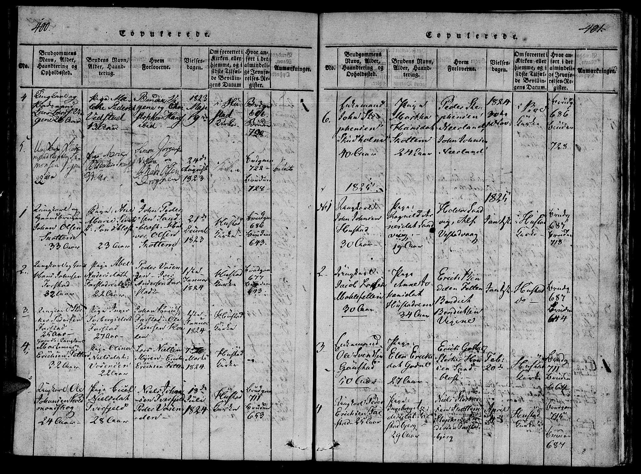 Ministerialprotokoller, klokkerbøker og fødselsregistre - Møre og Romsdal, AV/SAT-A-1454/566/L0764: Ministerialbok nr. 566A03 /2, 1817-1829, s. 400-401