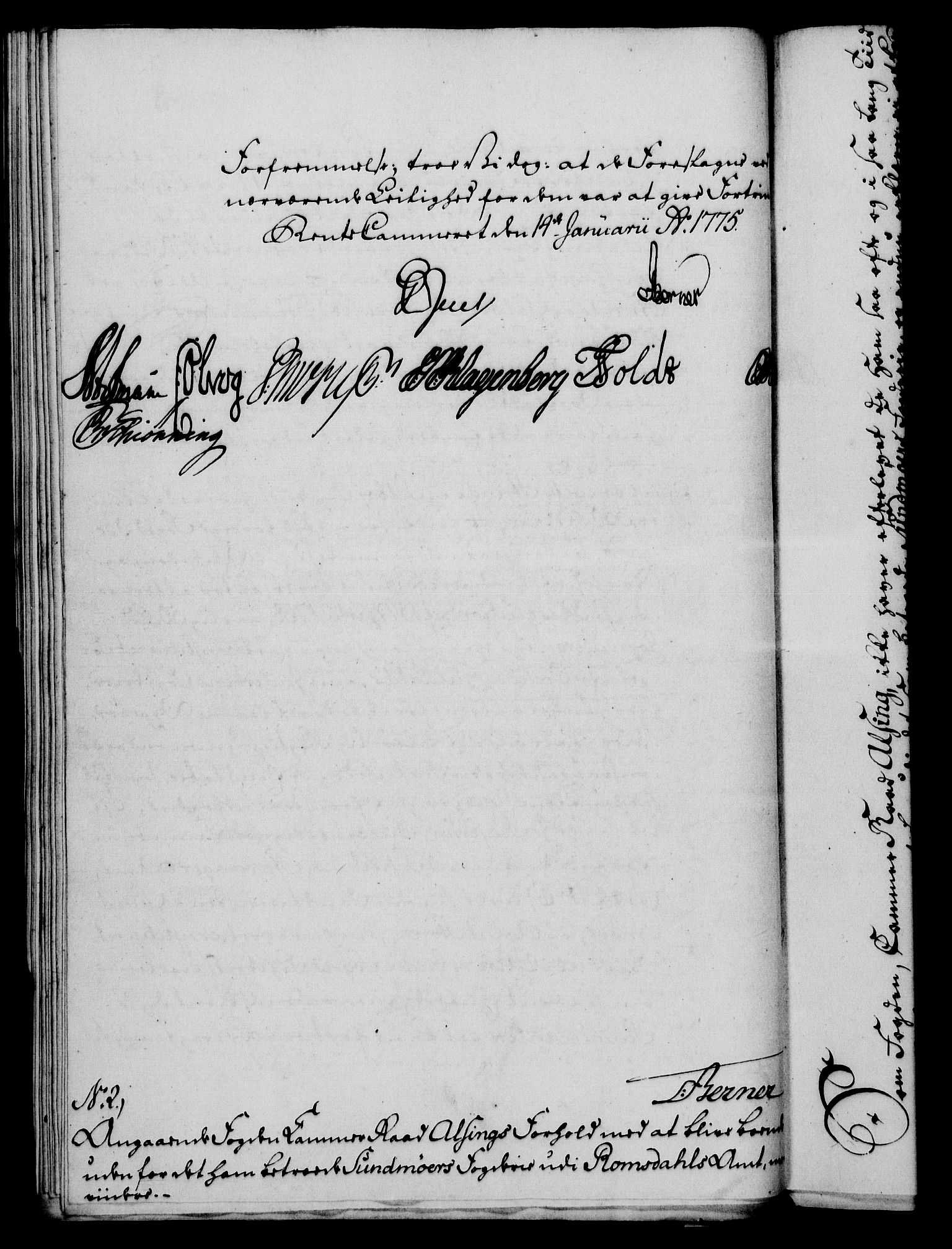 Rentekammeret, Kammerkanselliet, RA/EA-3111/G/Gf/Gfa/L0057: Norsk relasjons- og resolusjonsprotokoll (merket RK 52.57), 1775, s. 42