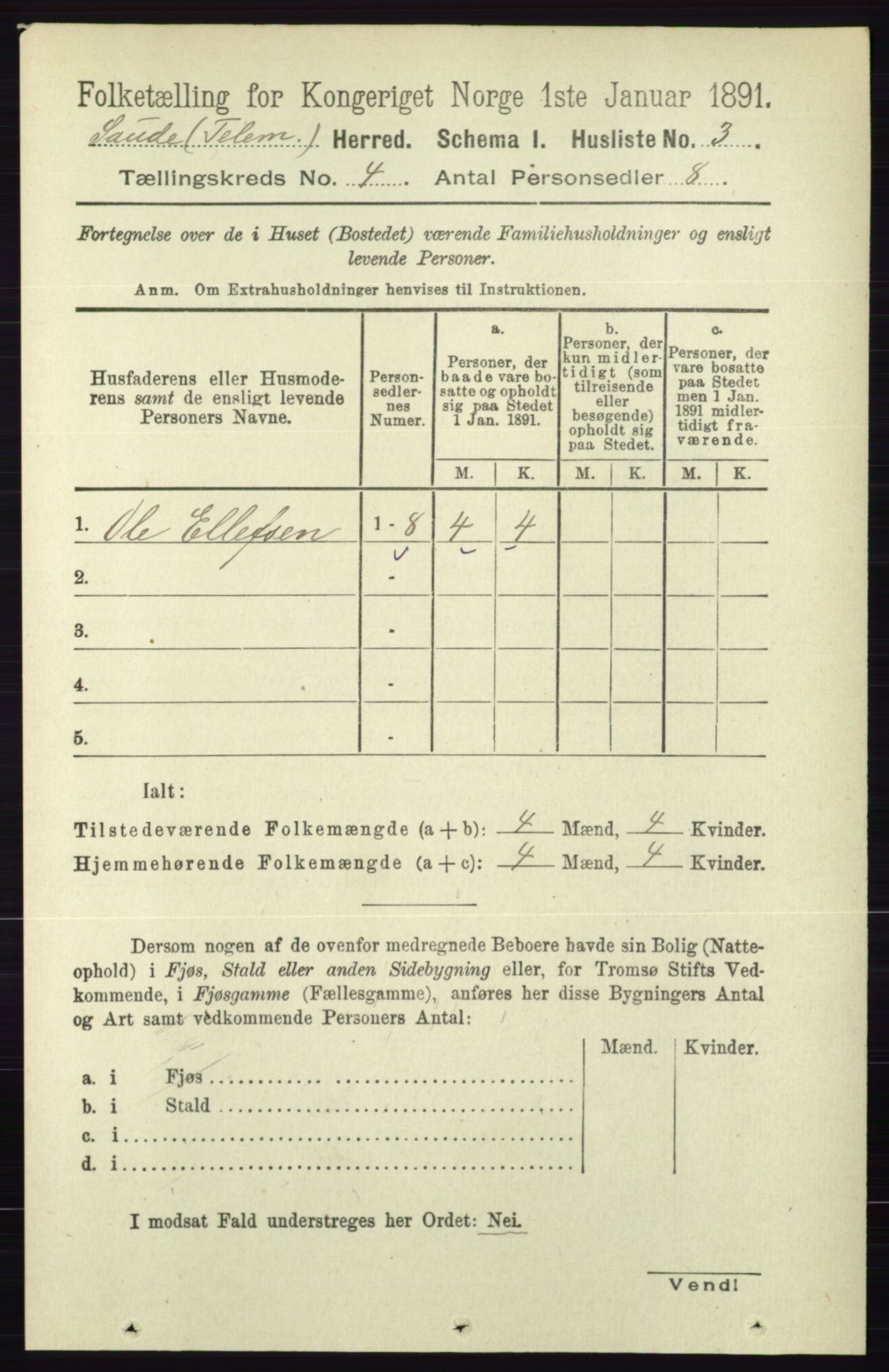 RA, Folketelling 1891 for 0822 Sauherad herred, 1891, s. 1049