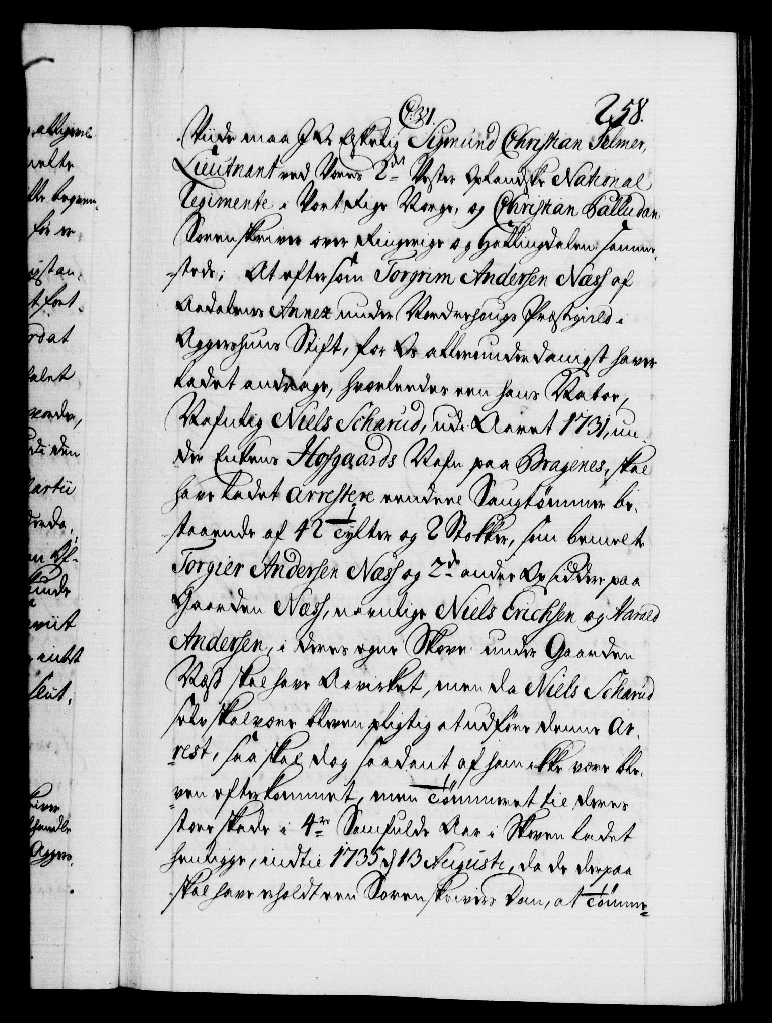 Danske Kanselli 1572-1799, AV/RA-EA-3023/F/Fc/Fca/Fcab/L0027: Norske tegnelser, 1736-1737, s. 258a