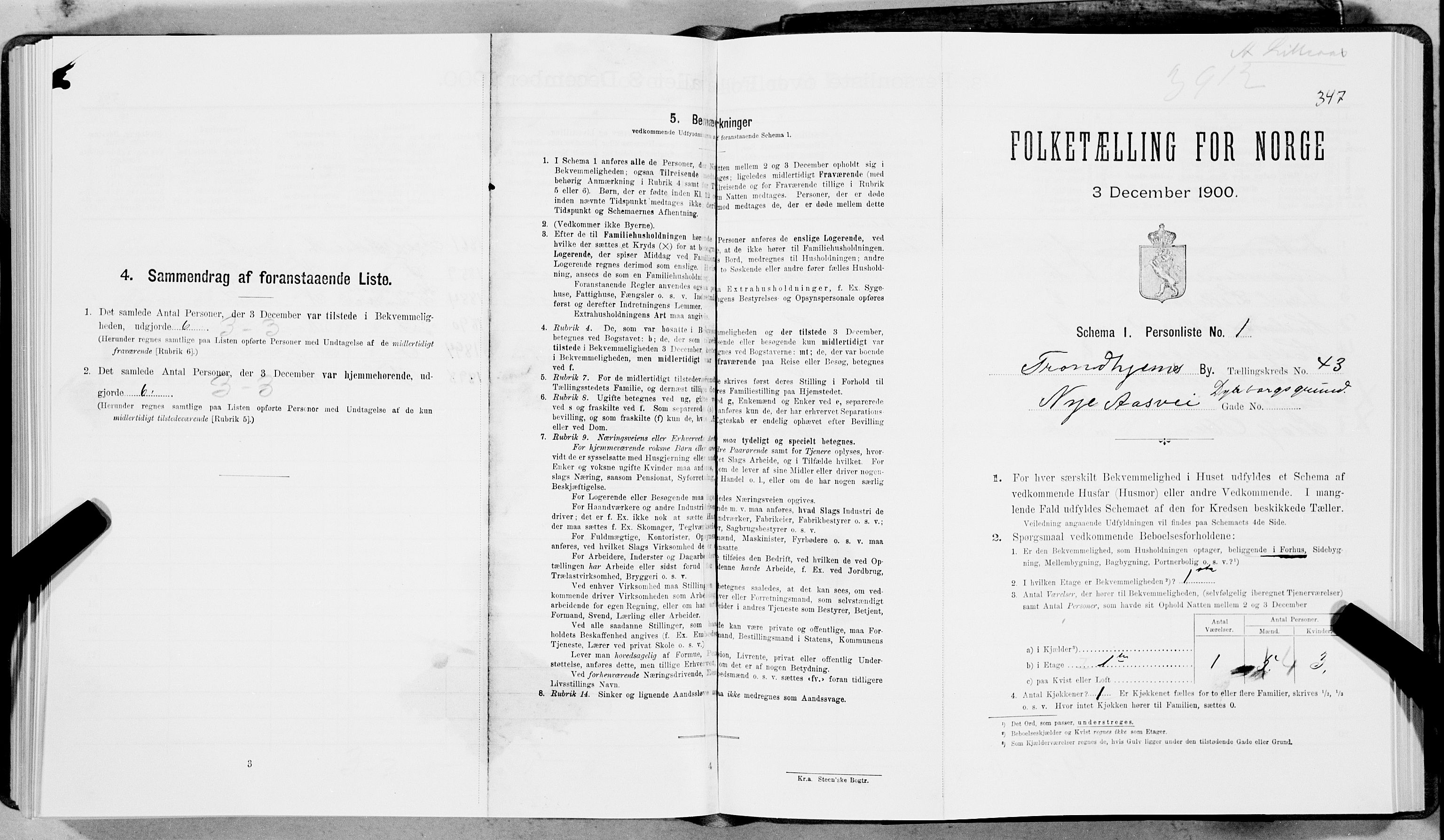 SAT, Folketelling 1900 for 1601 Trondheim kjøpstad, 1900, s. 7096