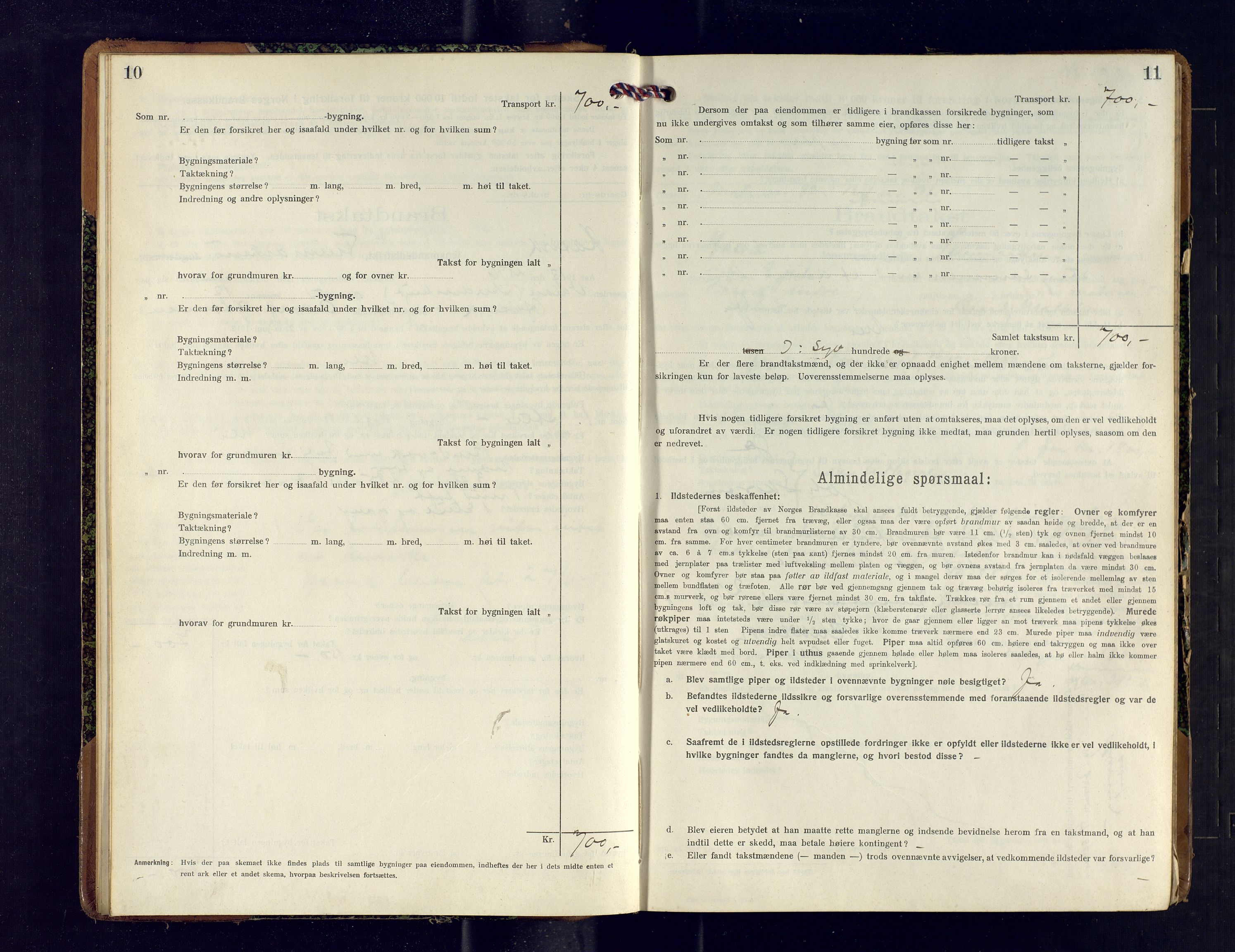 Hasvik lensmannskontor, AV/SATØ-SATO-164/Fob/L0007: Branntakstprotokoll, 1917-1920, s. 10-11