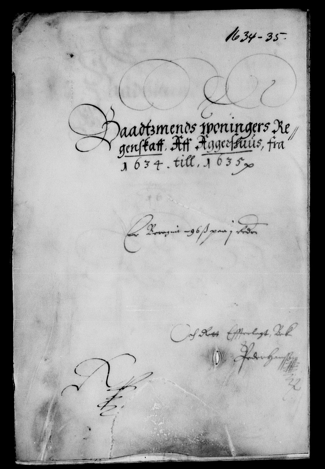 Rentekammeret inntil 1814, Reviderte regnskaper, Lensregnskaper, AV/RA-EA-5023/R/Rb/Rba/L0122: Akershus len, 1634-1636