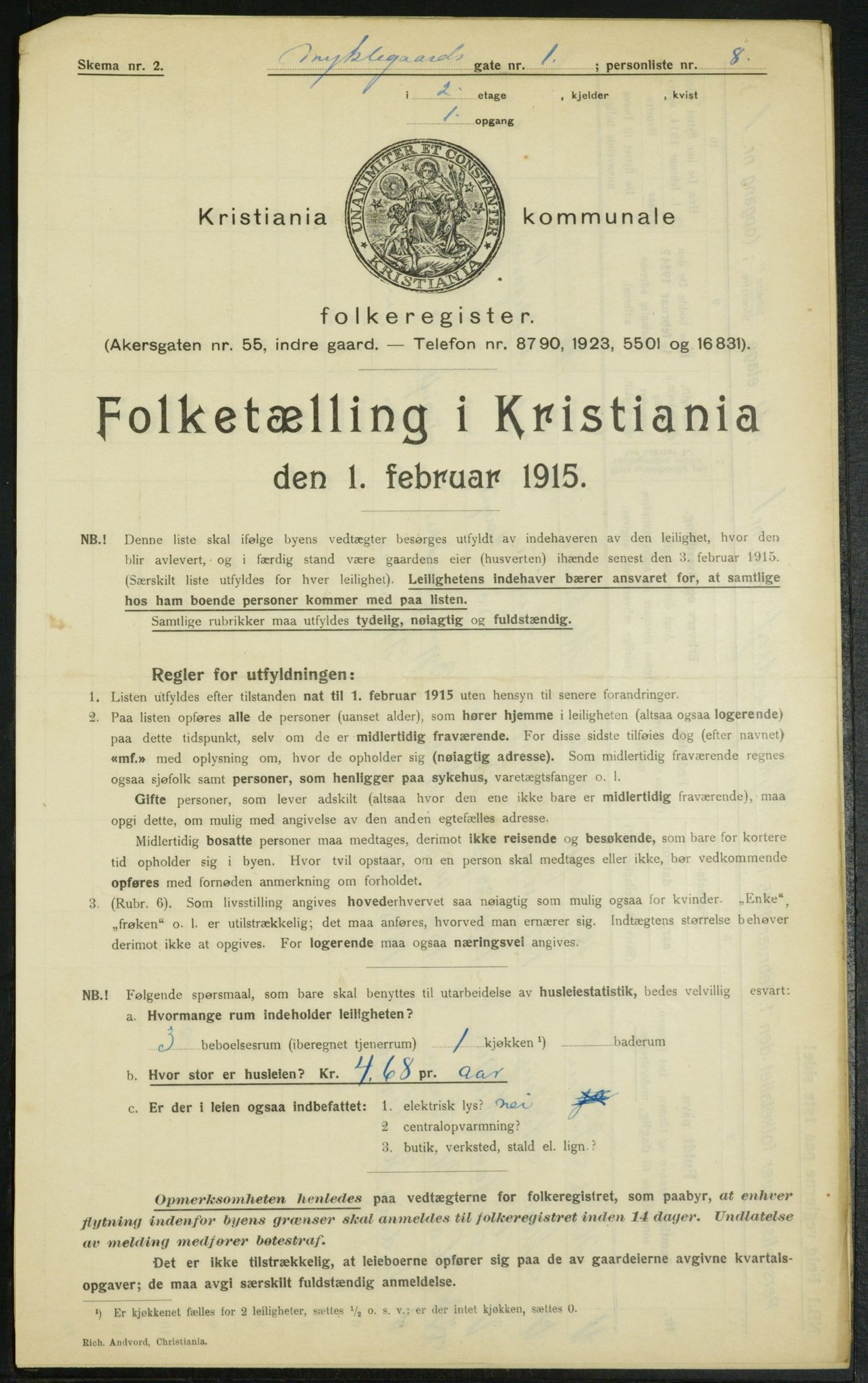 OBA, Kommunal folketelling 1.2.1915 for Kristiania, 1915, s. 67643