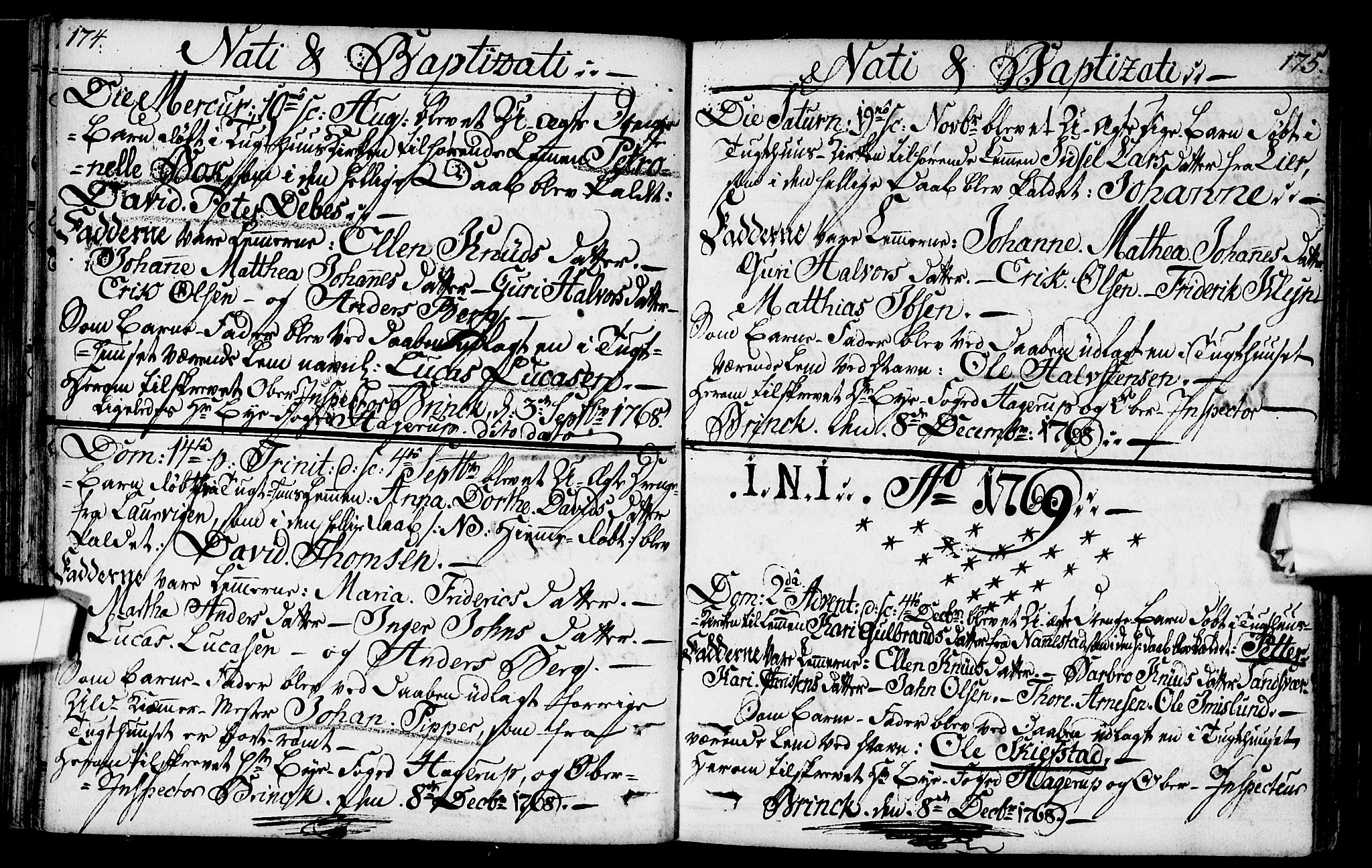 Kristiania tukthusprest Kirkebøker, AV/SAO-A-10881/F/Fa/L0001: Ministerialbok nr. 1, 1758-1828, s. 174-175