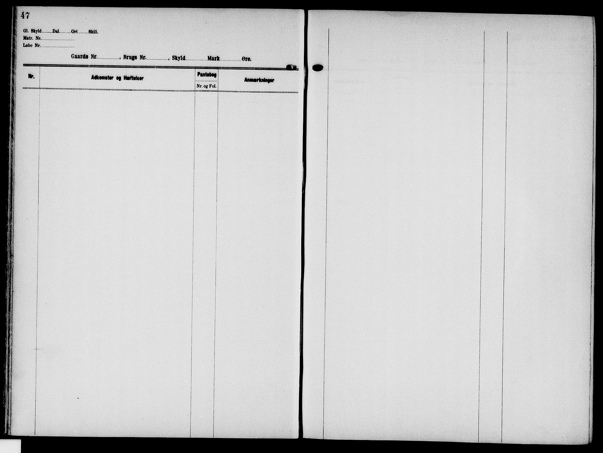 Solør tingrett, AV/SAH-TING-008/H/Ha/Hak/L0006: Panteregister nr. VI, 1900-1935, s. 47