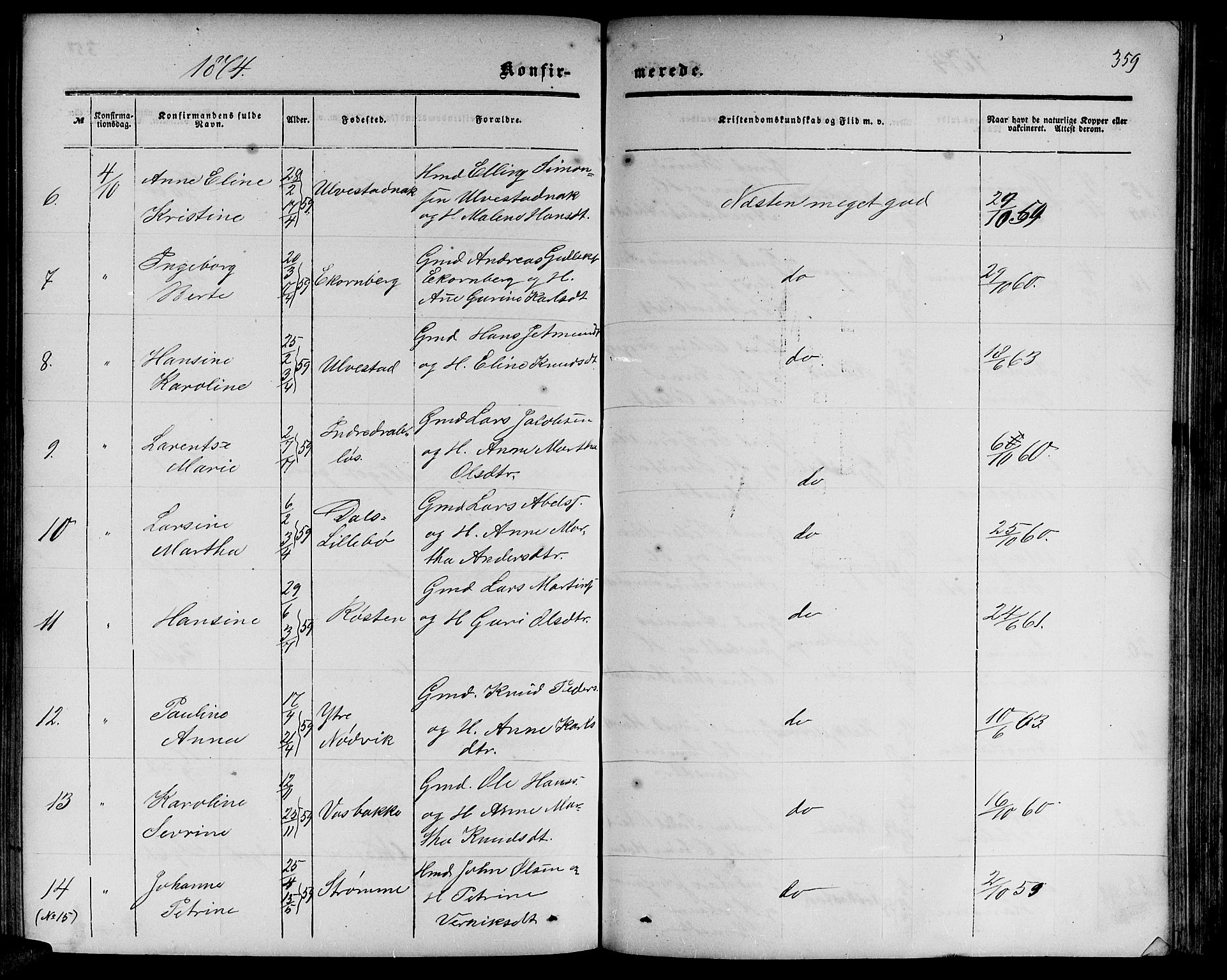 Ministerialprotokoller, klokkerbøker og fødselsregistre - Møre og Romsdal, AV/SAT-A-1454/511/L0157: Klokkerbok nr. 511C03, 1864-1884, s. 359