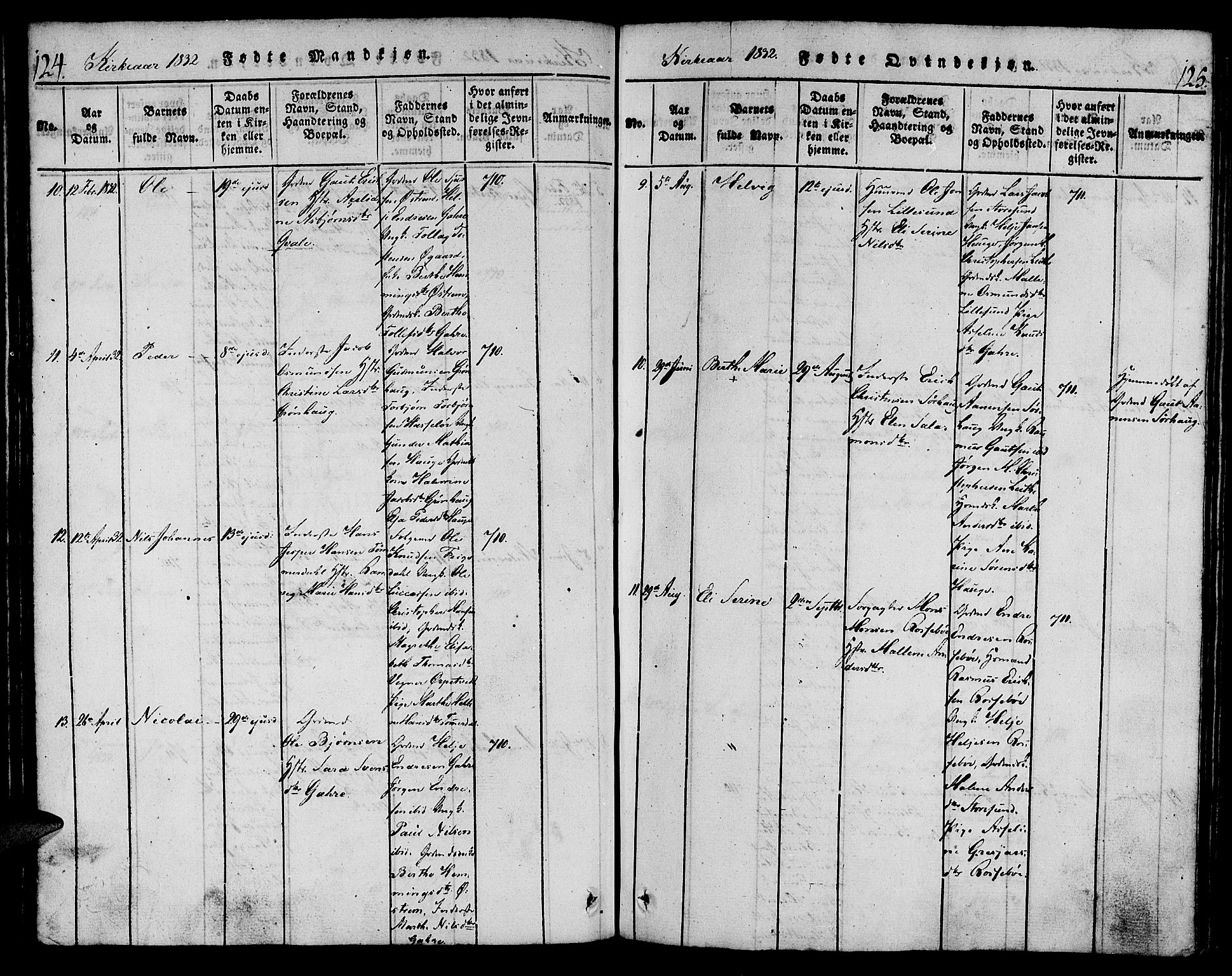 Torvastad sokneprestkontor, SAST/A -101857/H/Ha/Haa/L0004: Ministerialbok nr. A 4, 1817-1836, s. 124-125