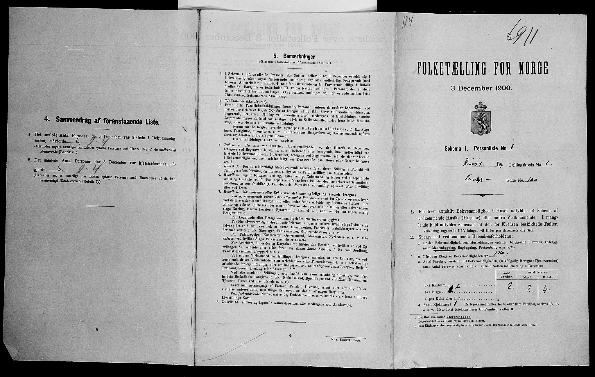 SAK, Folketelling 1900 for 0901 Risør kjøpstad, 1900, s. 772