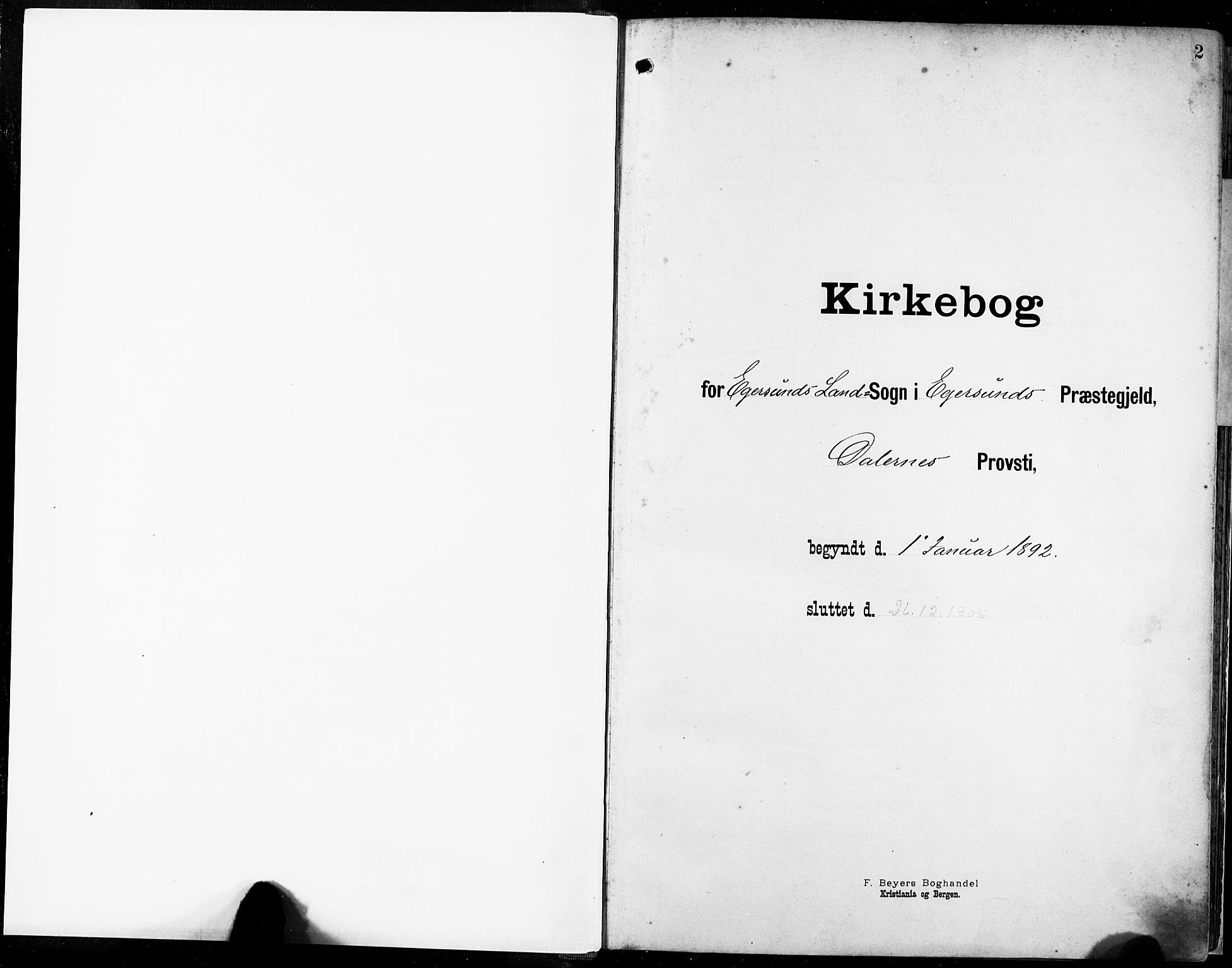 Eigersund sokneprestkontor, SAST/A-101807/S08/L0018: Ministerialbok nr. A 17, 1892-1905, s. 2