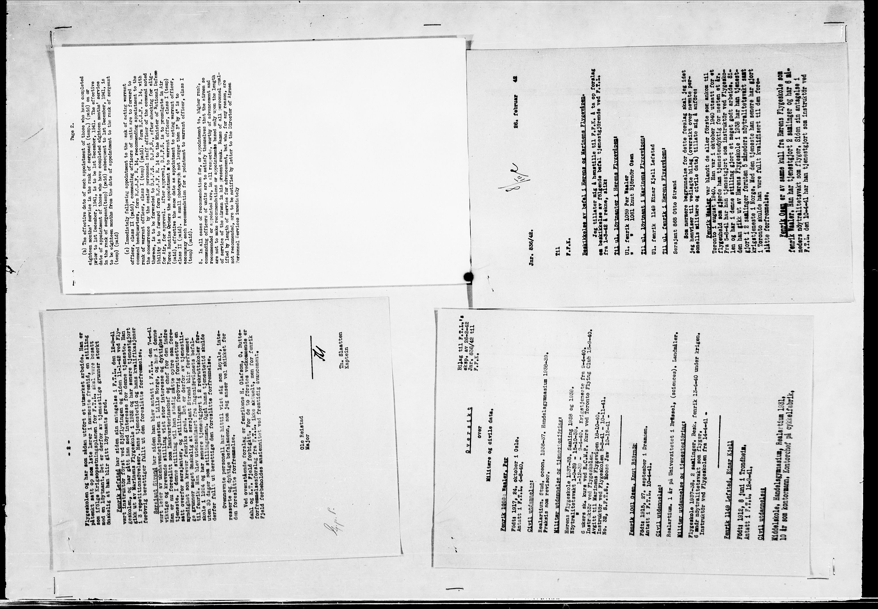 Forsvaret, Flyvåpnenes treningsleir 1940-1945, AV/RA-RAFA-3974/V/L0038: Ekspedisjonskontoret. 8. Personellkontoret, 1940-1945