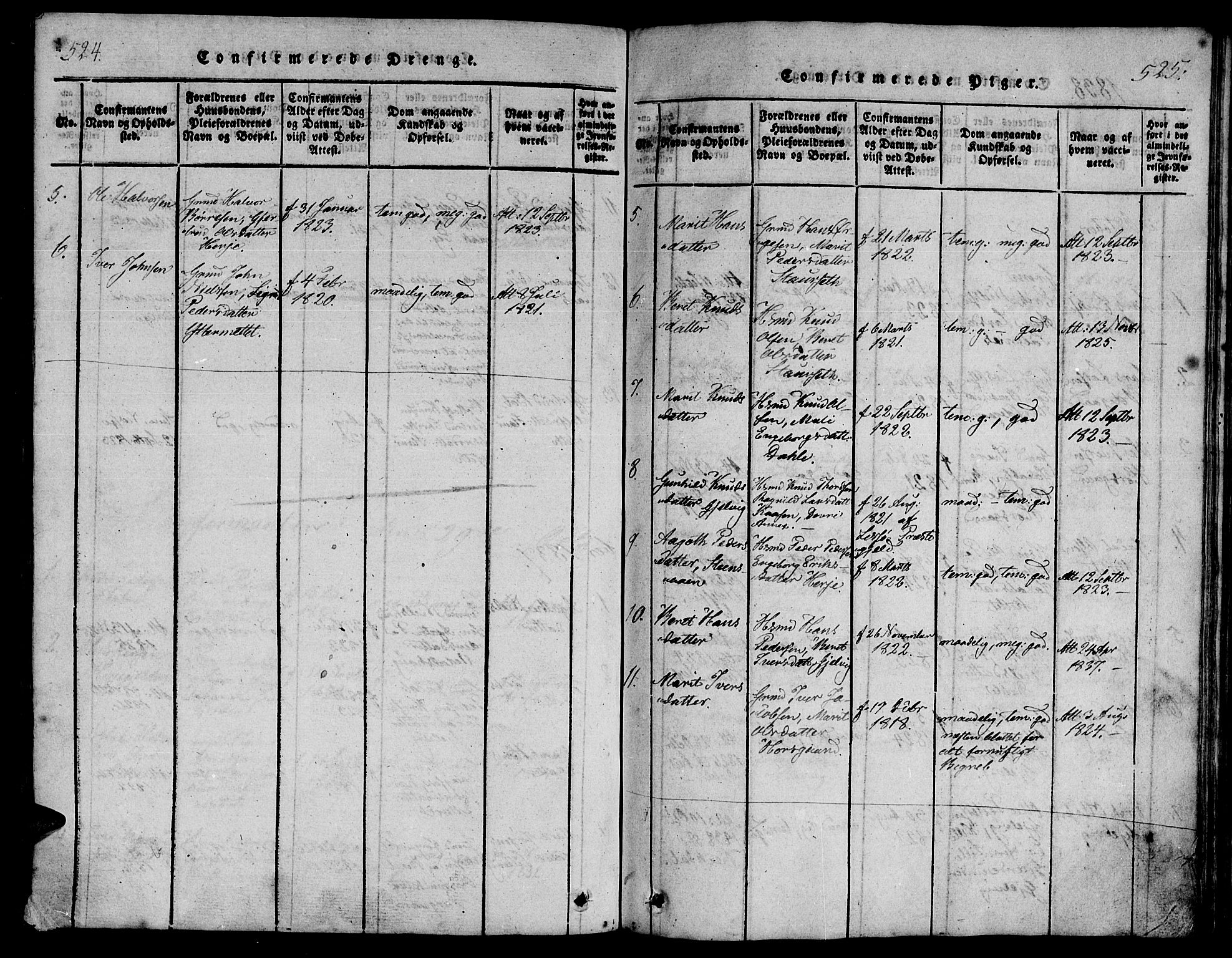 Ministerialprotokoller, klokkerbøker og fødselsregistre - Møre og Romsdal, AV/SAT-A-1454/547/L0602: Ministerialbok nr. 547A04, 1818-1845, s. 524-525