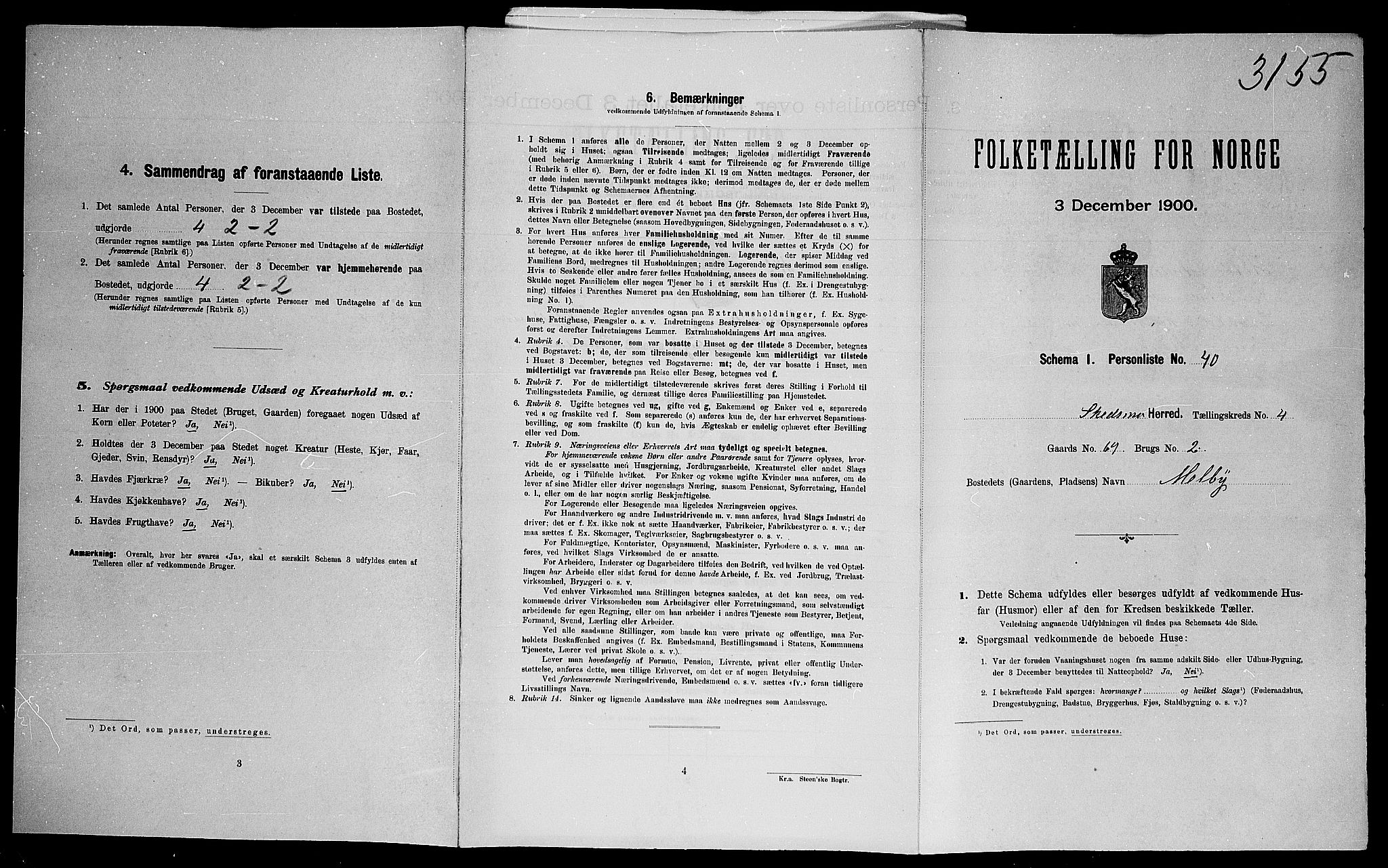 SAO, Folketelling 1900 for 0231 Skedsmo herred, 1900