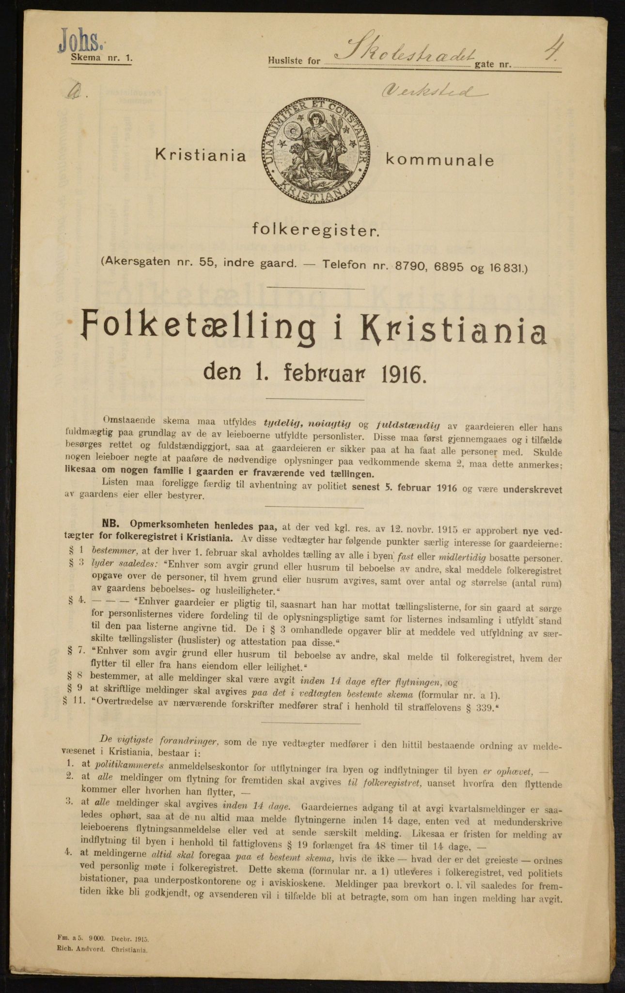 OBA, Kommunal folketelling 1.2.1916 for Kristiania, 1916, s. 98821