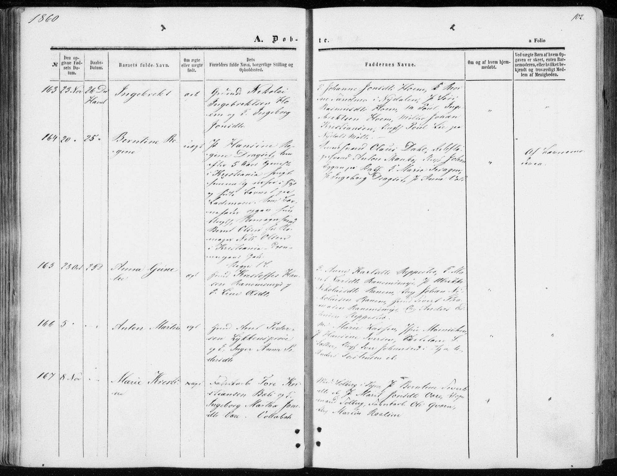 Ministerialprotokoller, klokkerbøker og fødselsregistre - Sør-Trøndelag, SAT/A-1456/606/L0292: Ministerialbok nr. 606A07, 1856-1865, s. 102