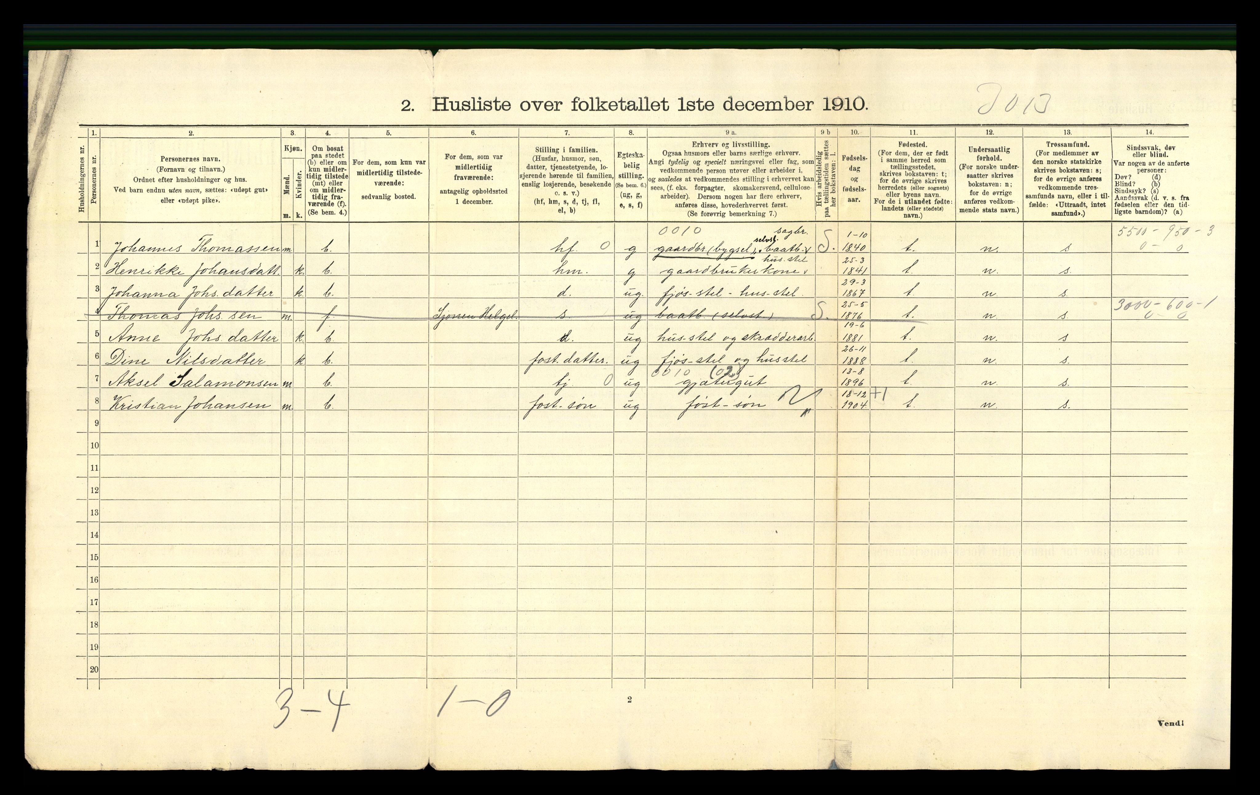 RA, Folketelling 1910 for 1833 Mo herred, 1910, s. 58