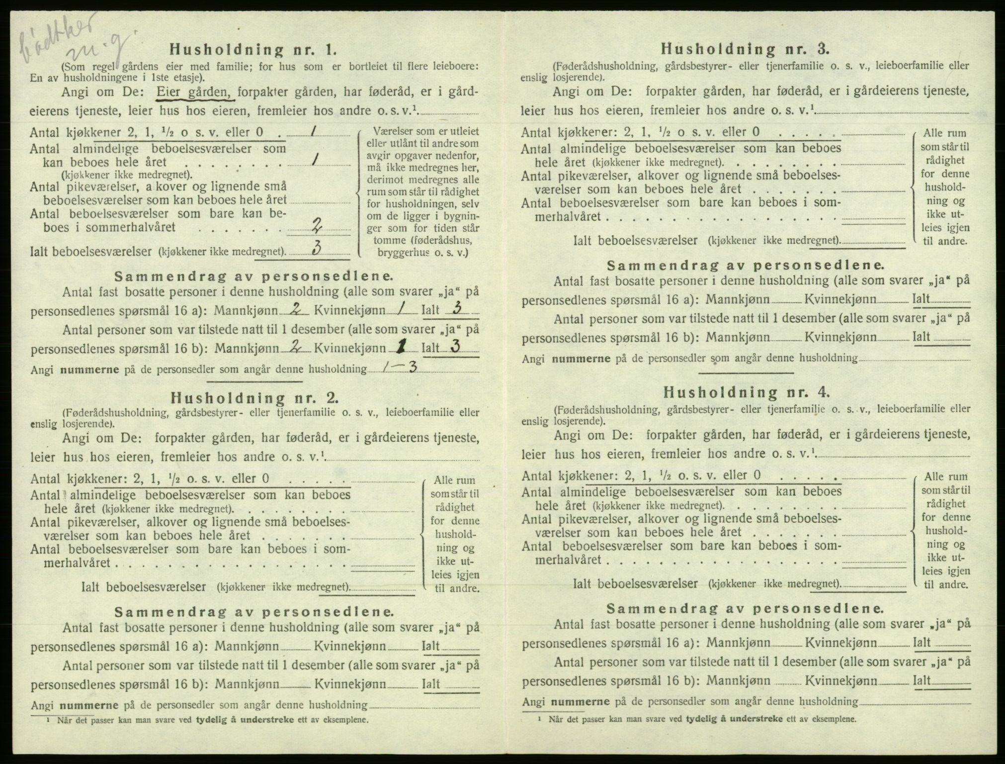 SAB, Folketelling 1920 for 1241 Fusa herred, 1920, s. 33