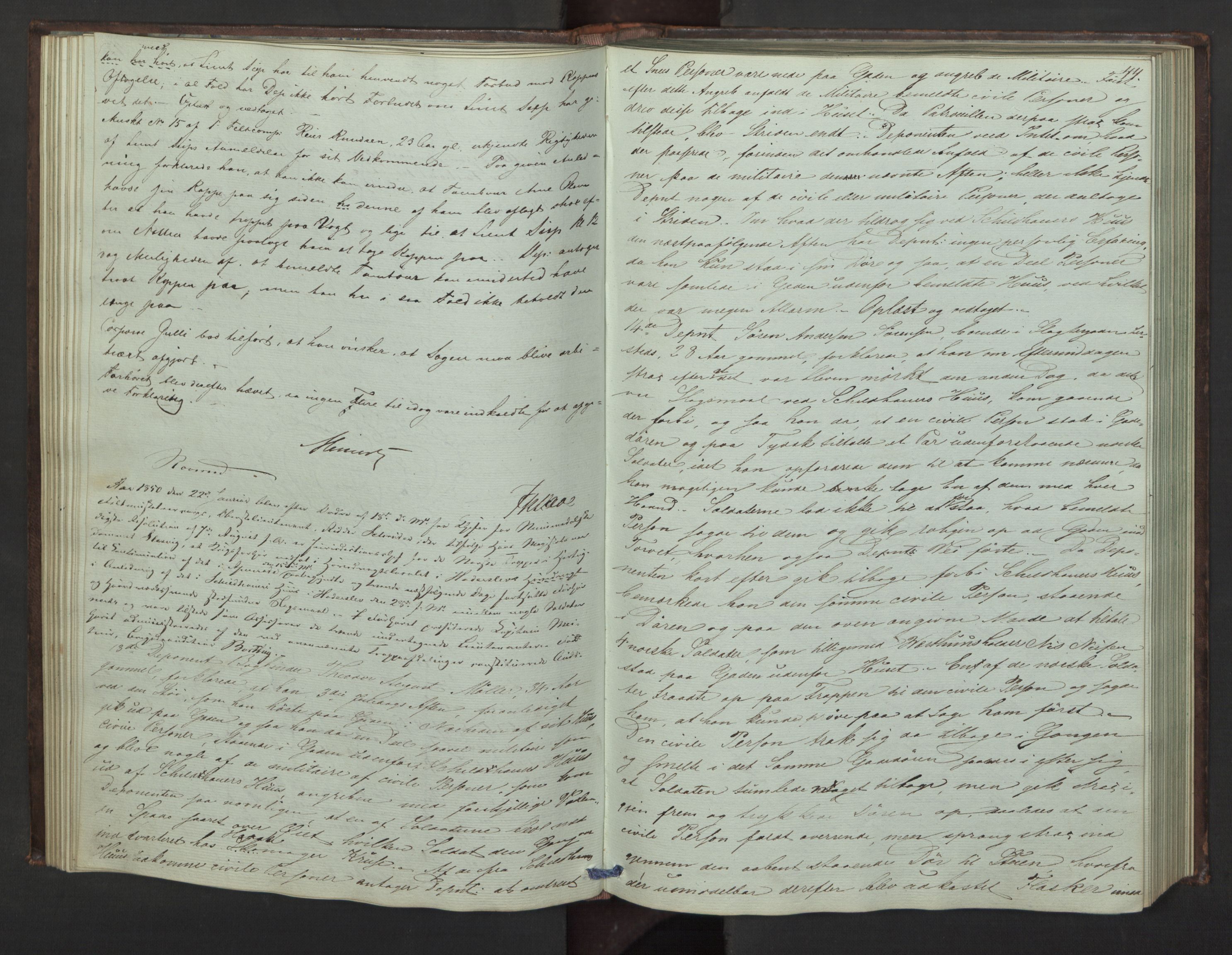 Forsvaret, Generalauditøren, AV/RA-RAFA-1772/F/Fg/Fgc/L0015: Justitsprotokoller, 1848-1850, s. 43b-44a