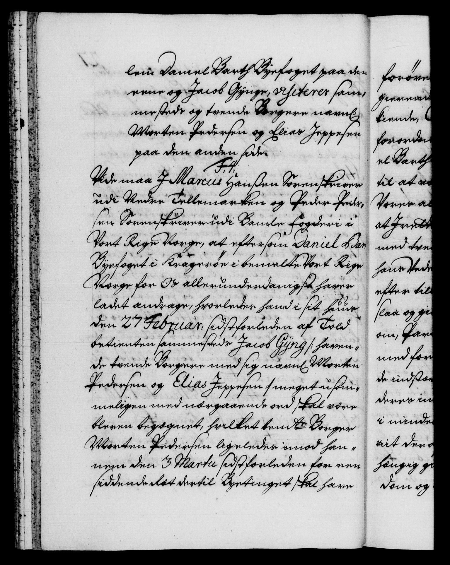 Danske Kanselli 1572-1799, AV/RA-EA-3023/F/Fc/Fca/Fcab/L0019: Norske tegnelser, 1710-1714, s. 27b