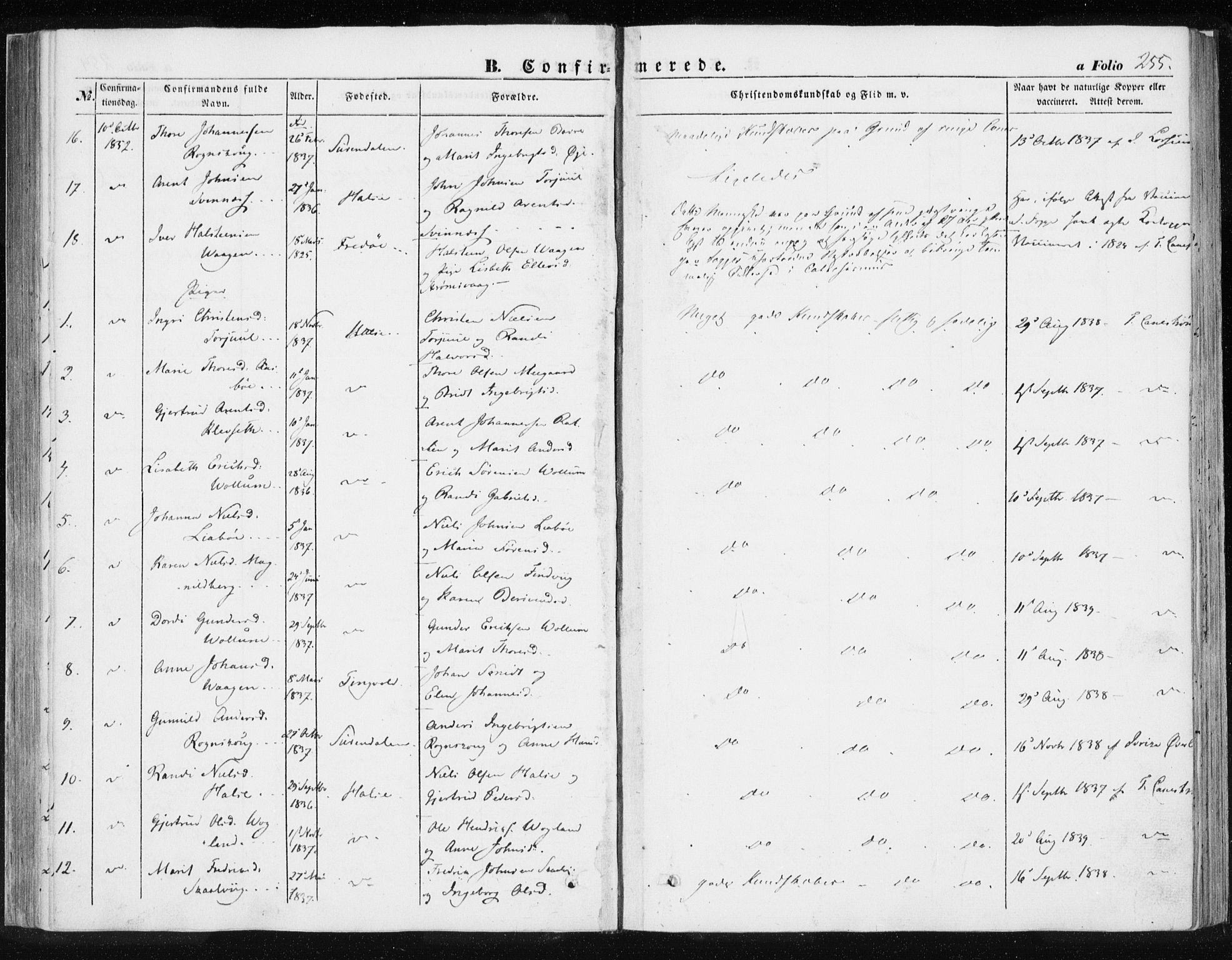 Ministerialprotokoller, klokkerbøker og fødselsregistre - Møre og Romsdal, SAT/A-1454/576/L0883: Ministerialbok nr. 576A01, 1849-1865, s. 255