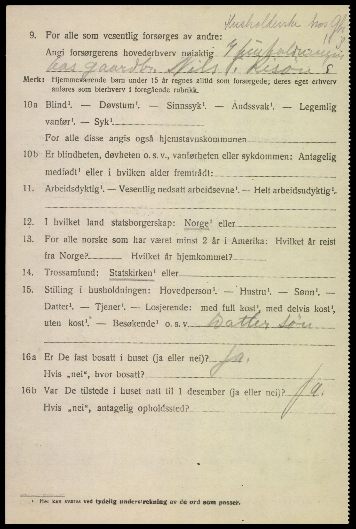 SAK, Folketelling 1920 for 1036 Fjotland herred, 1920, s. 949