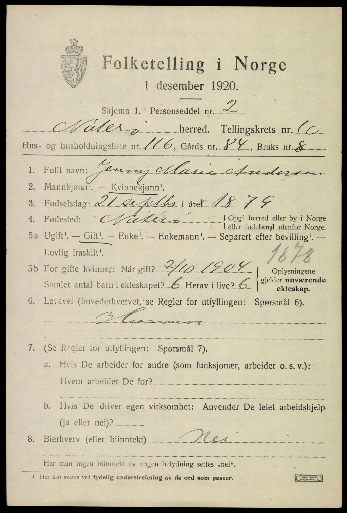 SAKO, Folketelling 1920 for 0722 Nøtterøy herred, 1920, s. 13543