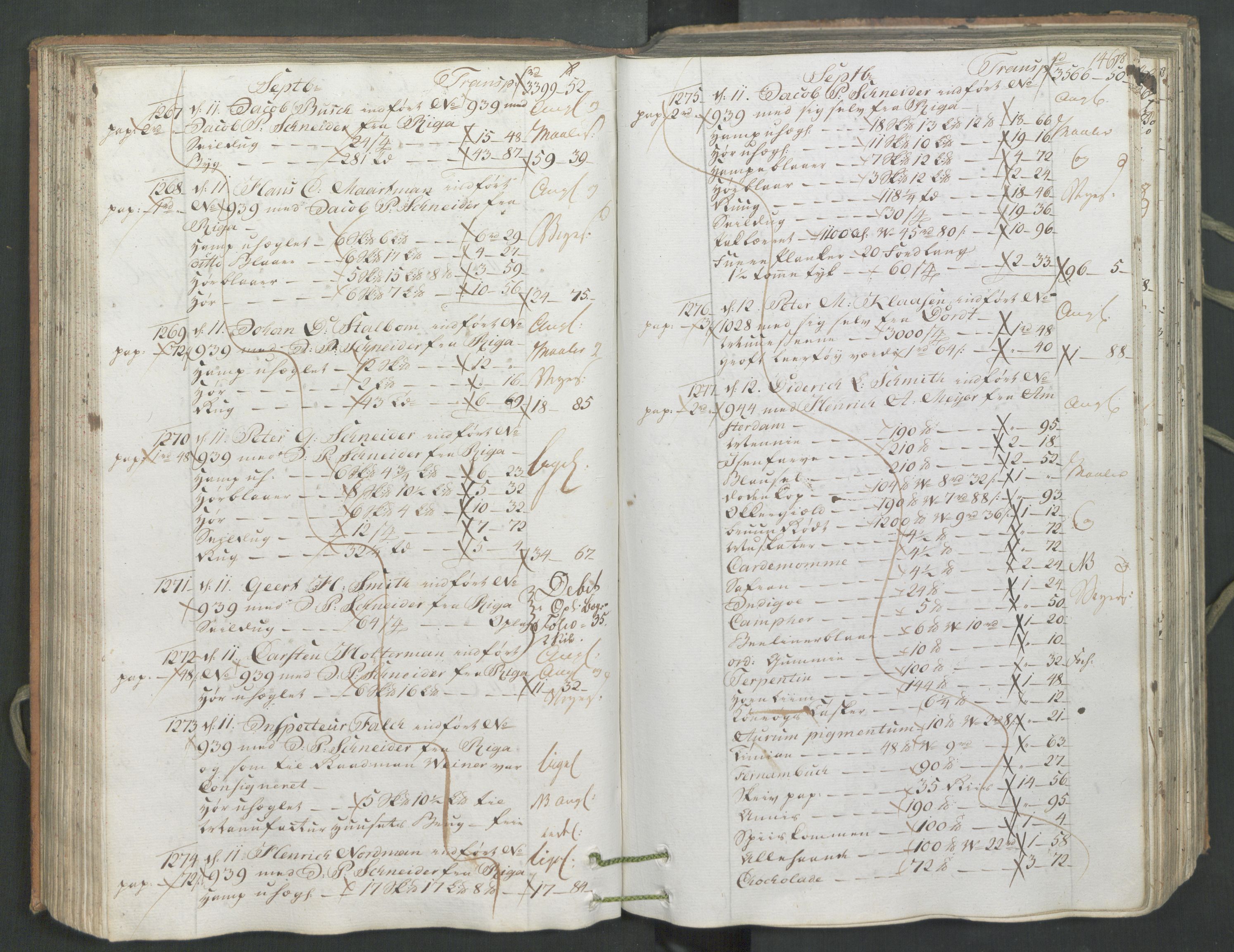 Generaltollkammeret, tollregnskaper, AV/RA-EA-5490/R26/L0222/0001: Tollregnskaper Bergen A / Inngående hovedtollbok, 1786, s. 145b-146a
