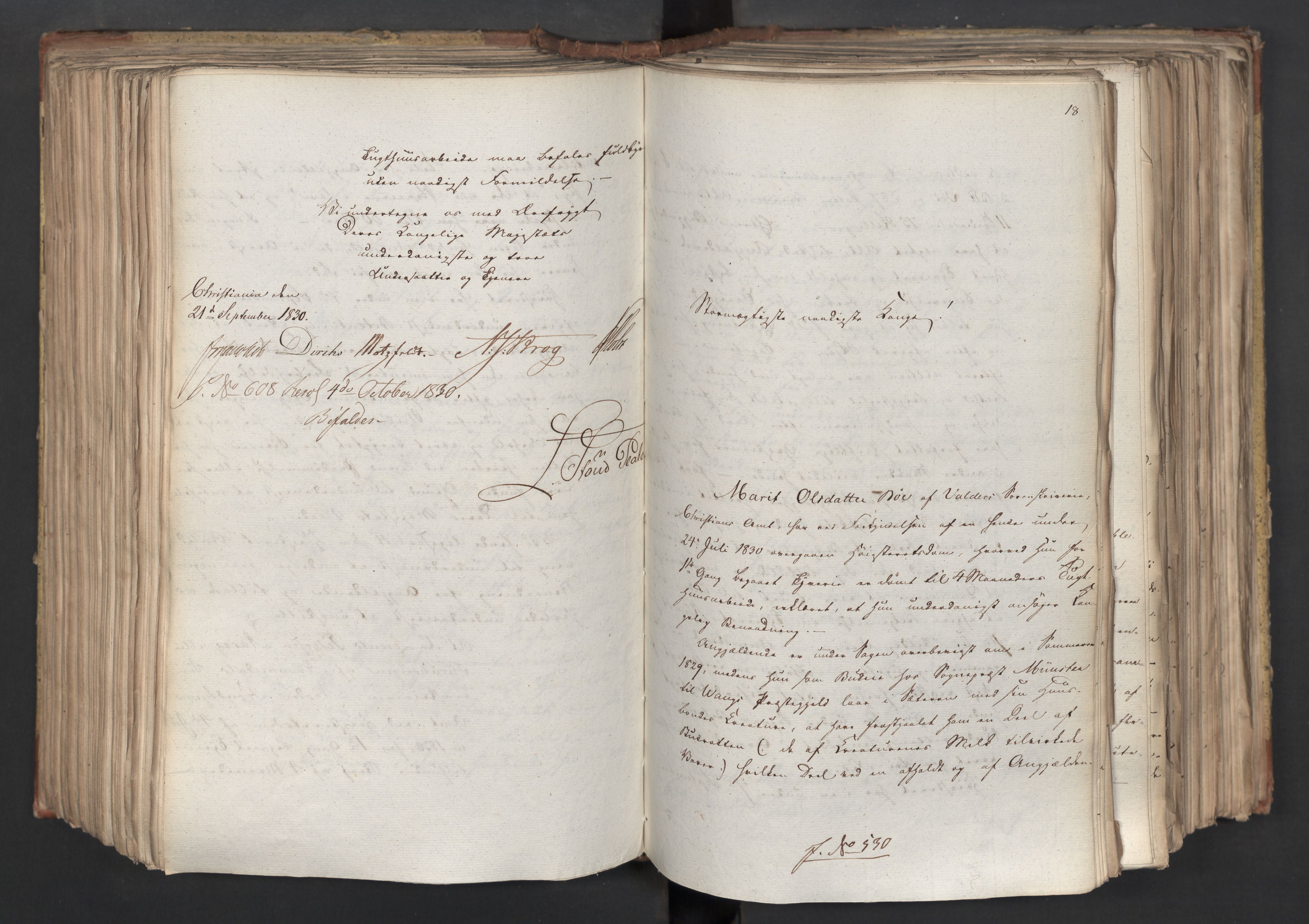 Statsrådsavdelingen i Stockholm, AV/RA-S-1003/D/Da/L0067: Regjeringsinnstillinger nr. 450-659, 1830, s. 336