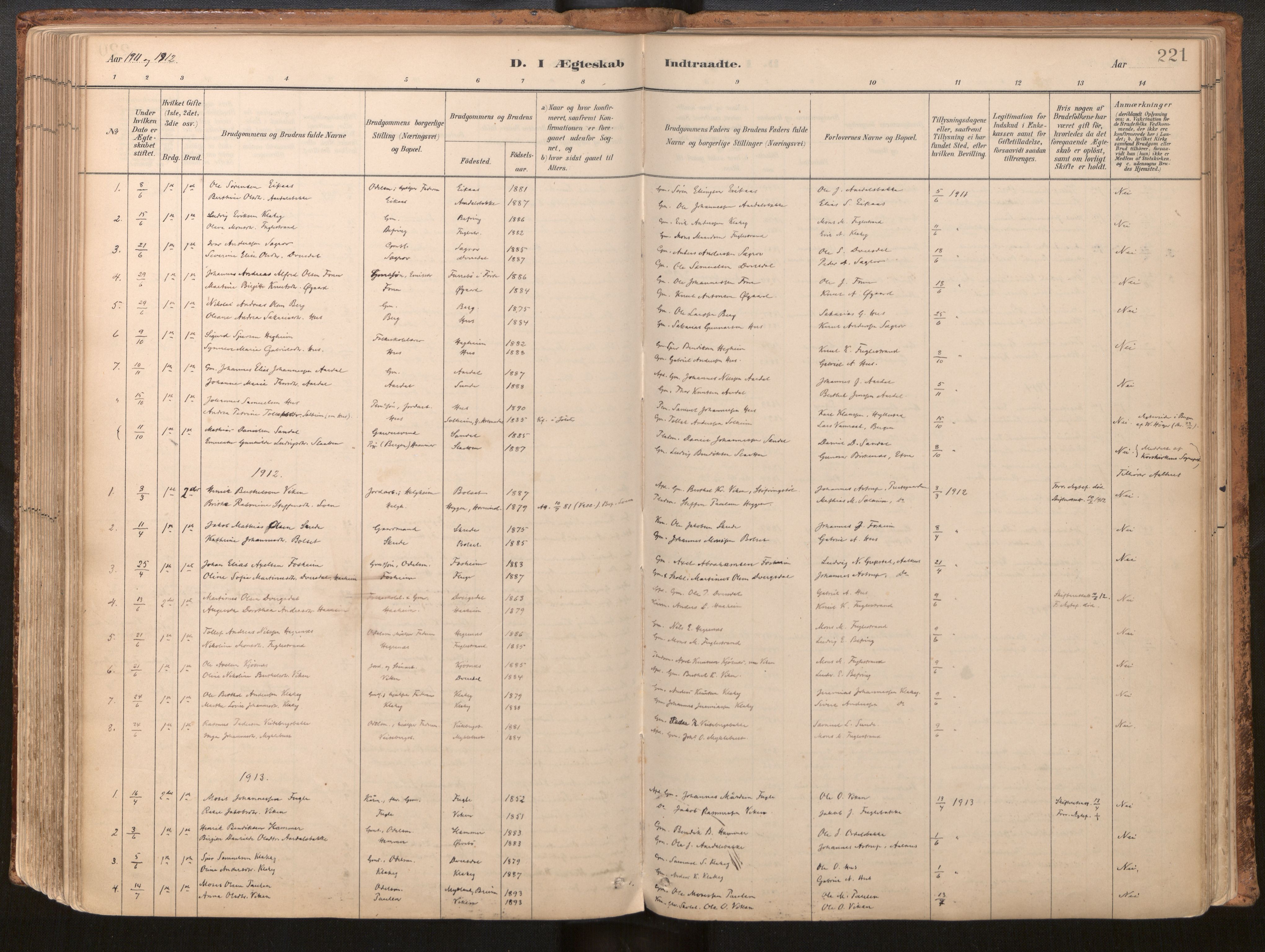 Jølster sokneprestembete, SAB/A-80701/H/Haa/Haac/L0001: Ministerialbok nr. C 1, 1882-1928, s. 221