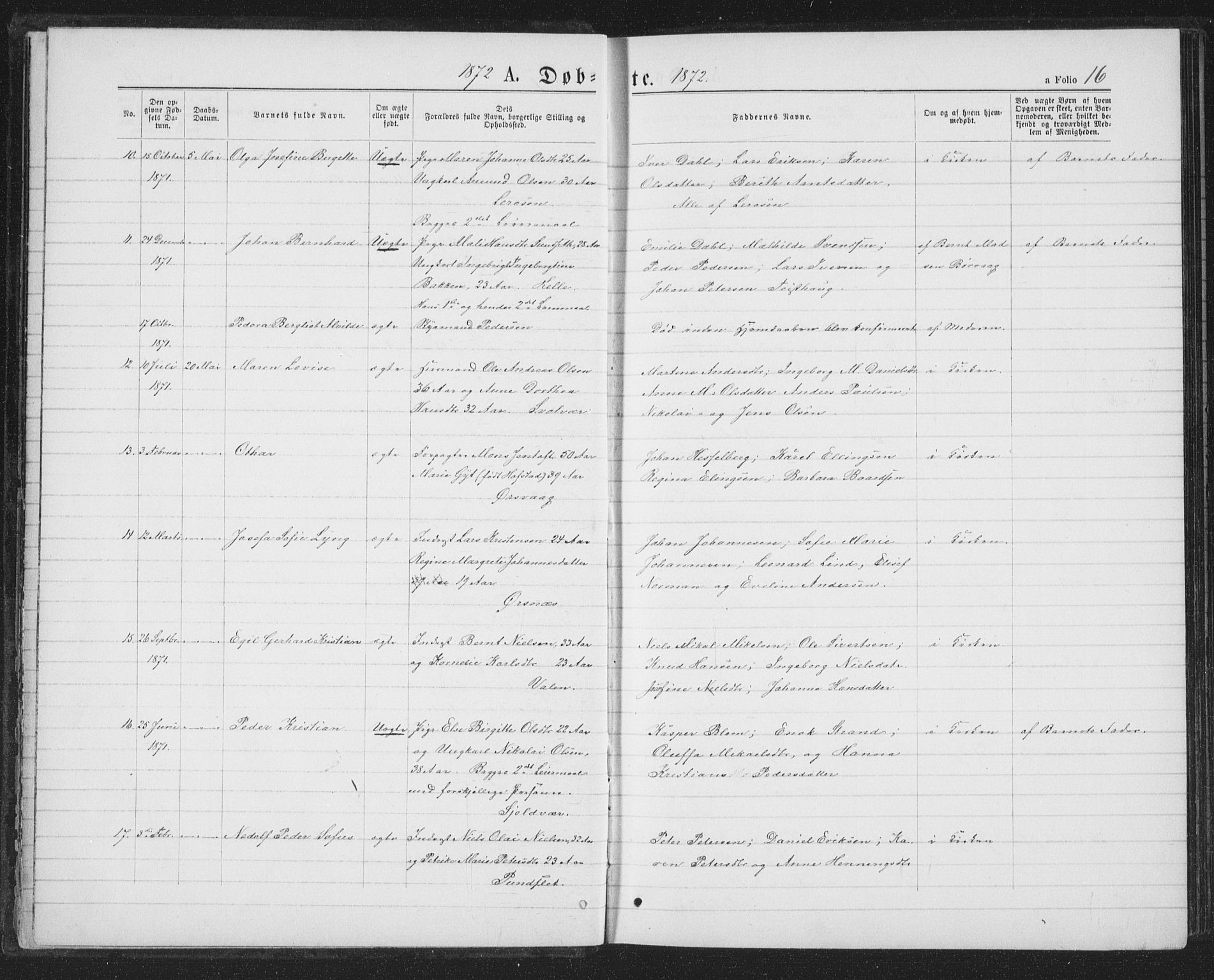 Ministerialprotokoller, klokkerbøker og fødselsregistre - Nordland, AV/SAT-A-1459/874/L1074: Klokkerbok nr. 874C03, 1870-1876, s. 16