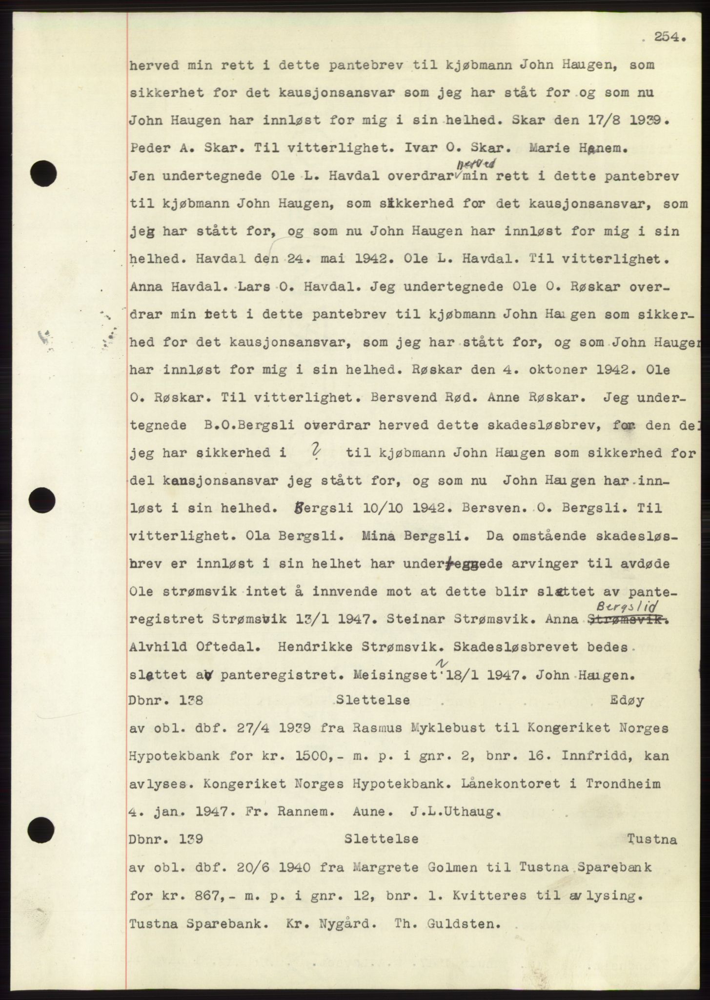 Nordmøre sorenskriveri, SAT/A-4132/1/2/2Ca: Pantebok nr. C82b, 1946-1951, Dagboknr: 138/1947