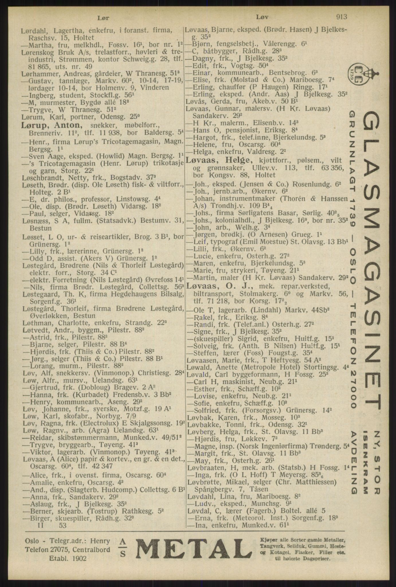 Kristiania/Oslo adressebok, PUBL/-, 1934, s. 913