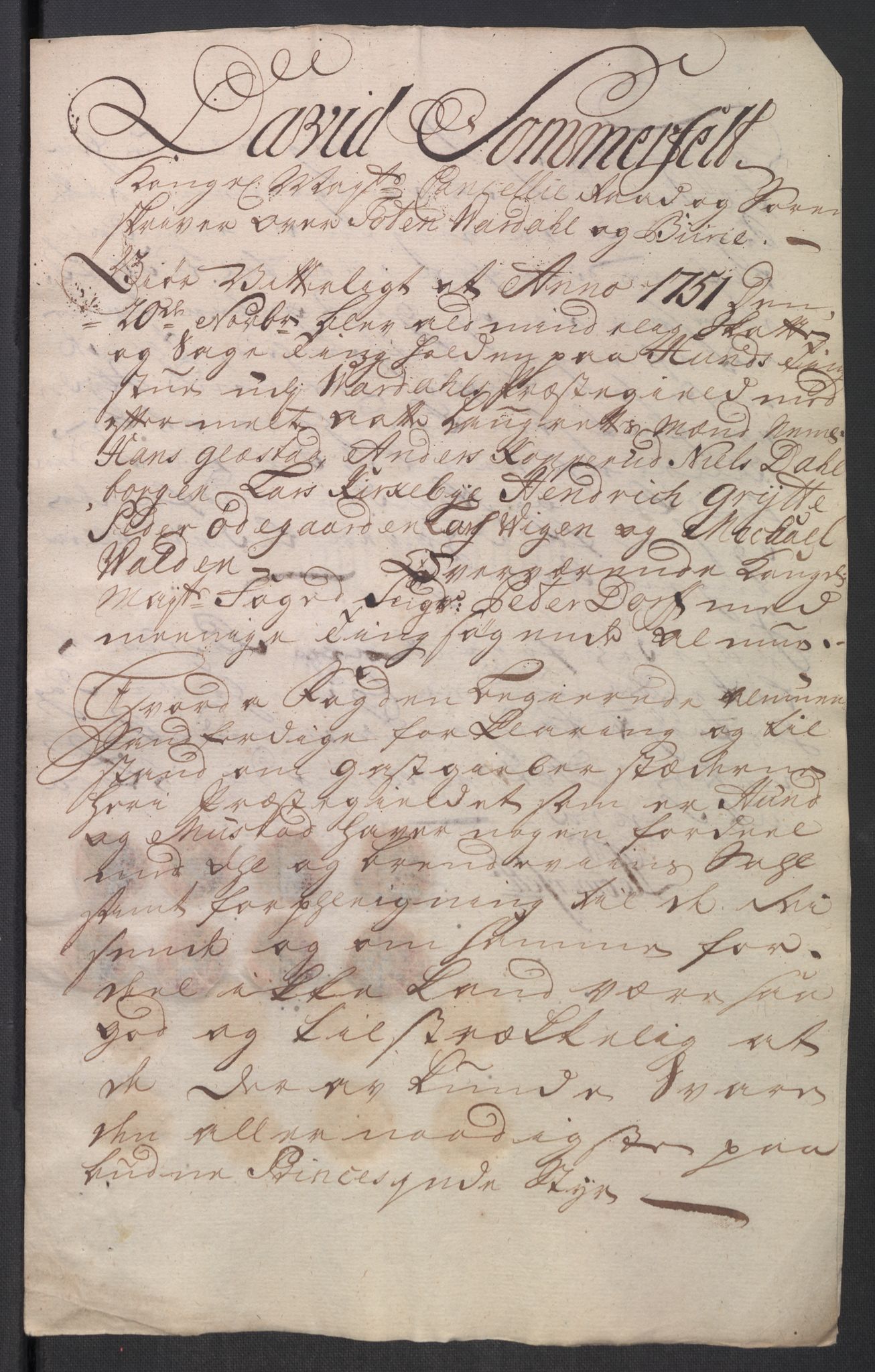 Rentekammeret inntil 1814, Reviderte regnskaper, Fogderegnskap, AV/RA-EA-4092/R18/L1348: Fogderegnskap Hadeland, Toten og Valdres, 1750-1751, s. 627