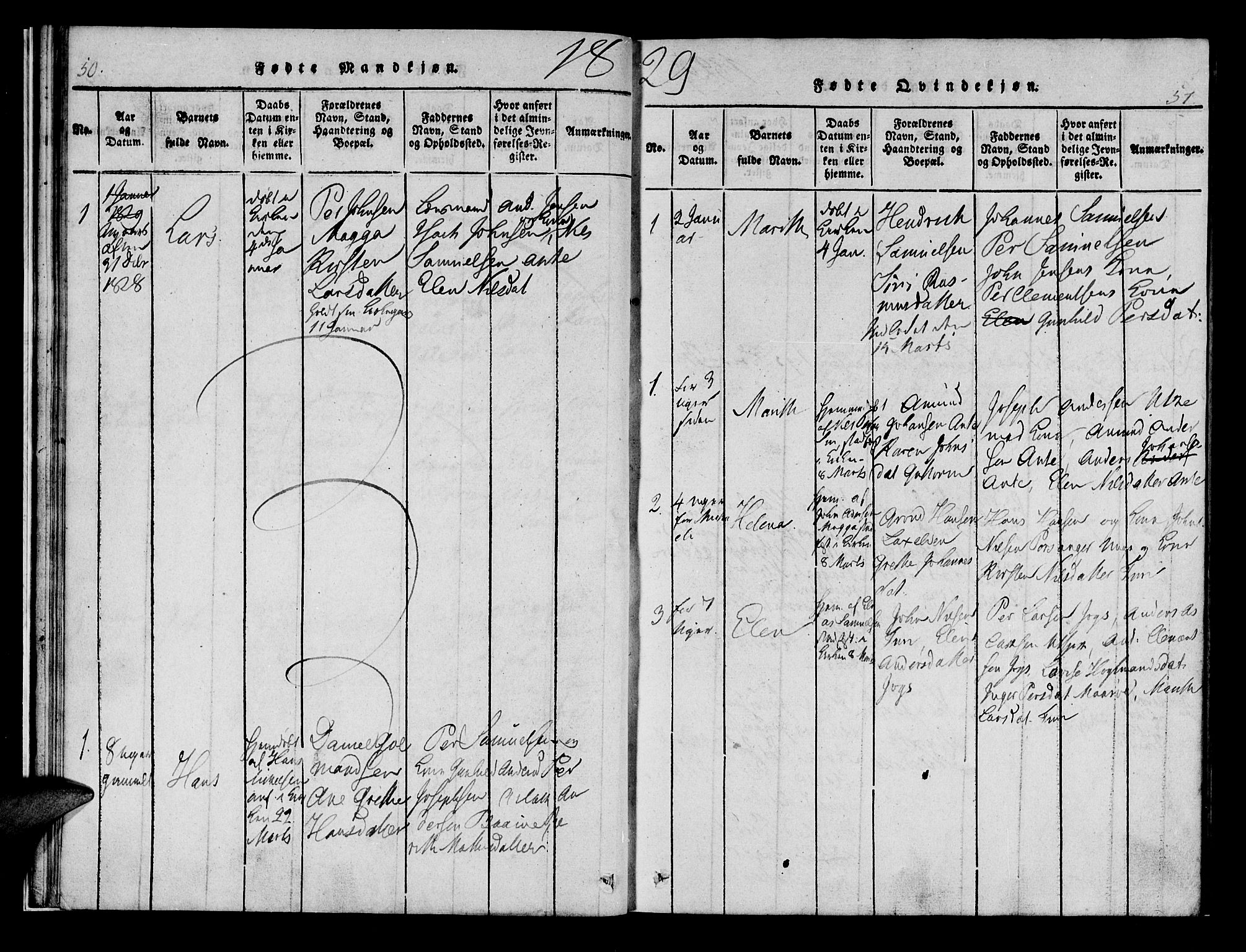 Kistrand/Porsanger sokneprestembete, AV/SATØ-S-1351/H/Hb/L0001.klokk: Klokkerbok nr. 1, 1821-1829, s. 50-51