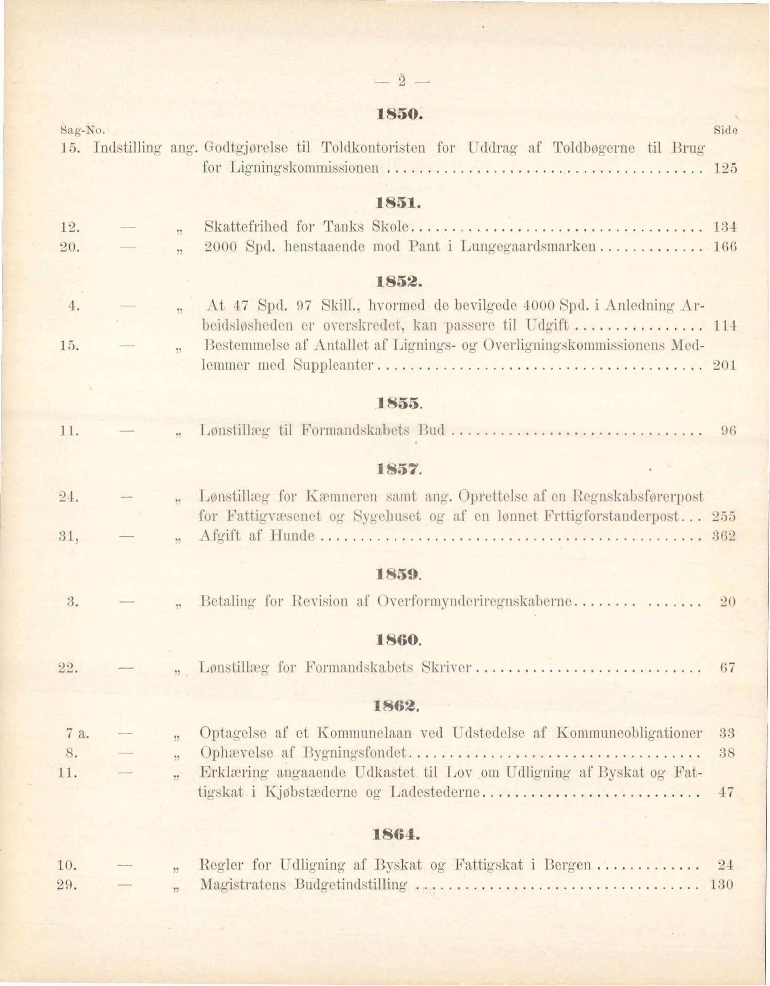 Bergen kommune. Formannskapet, BBA/A-0003/A/Ac/L0001: Generalregister til Bergens Kommuneforhandlinger, 1837-1900