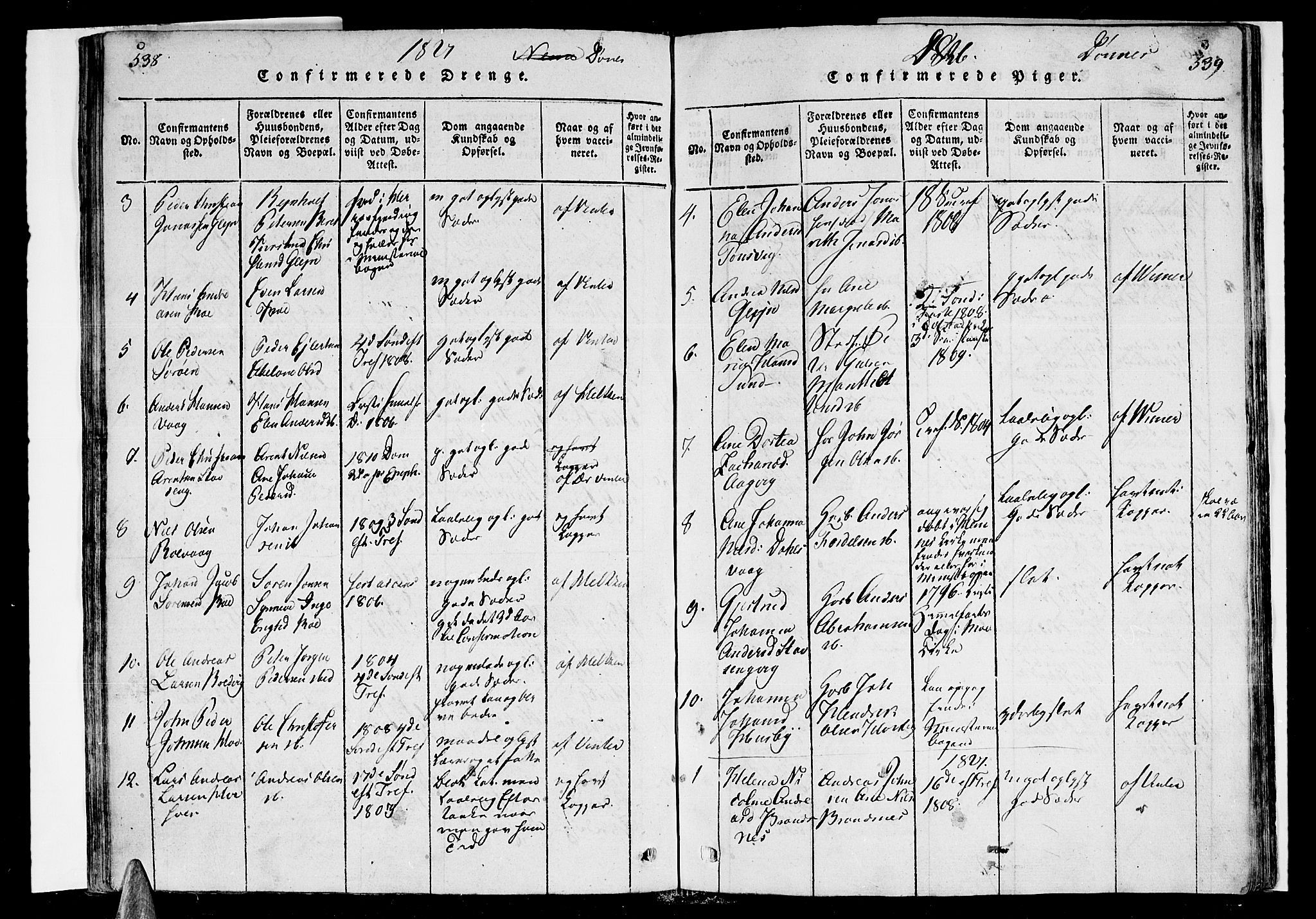 Ministerialprotokoller, klokkerbøker og fødselsregistre - Nordland, SAT/A-1459/838/L0547: Ministerialbok nr. 838A05 /2, 1820-1828, s. 538-539